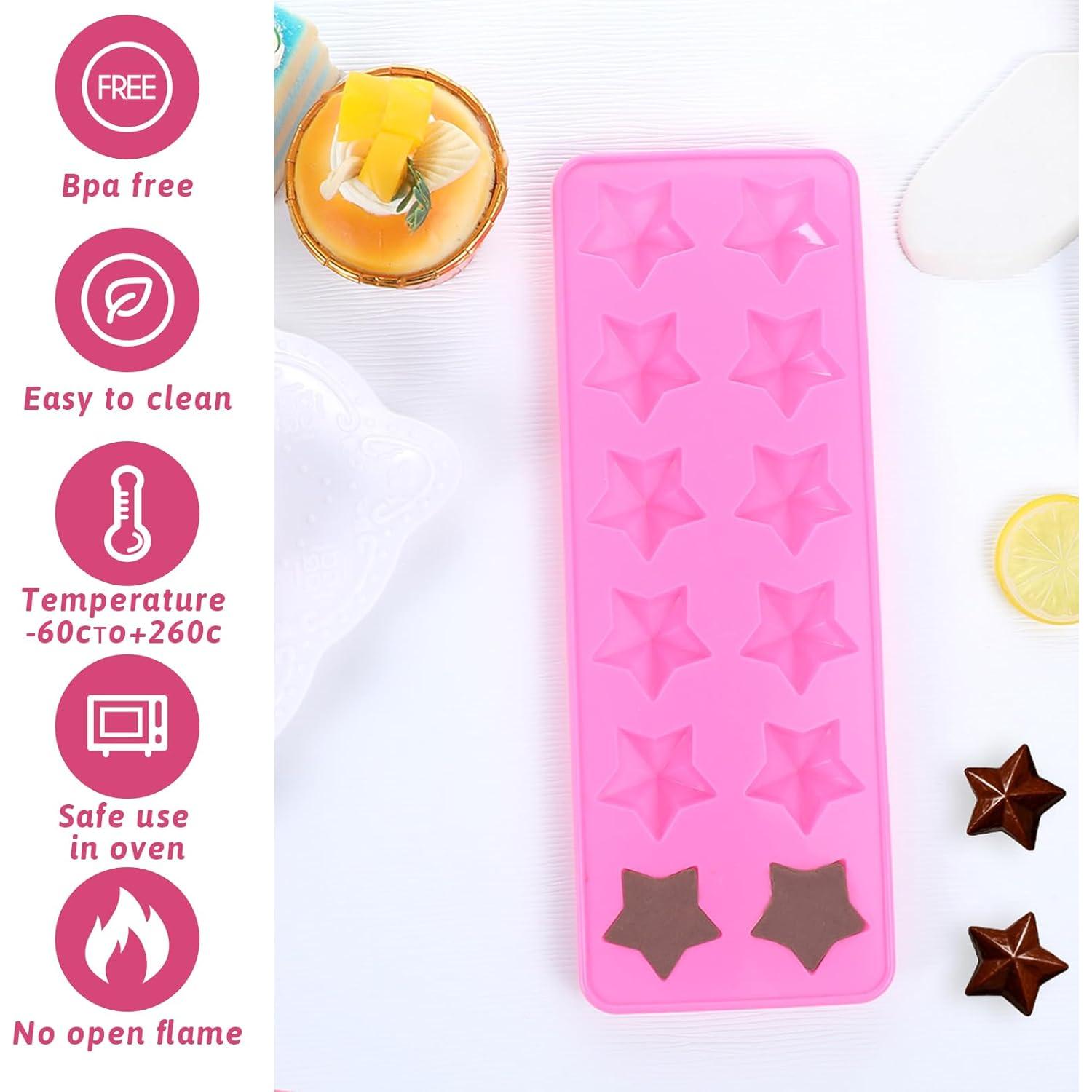 Molde de Silicona Estrella Rosa FdcZeyxior 12 Cavidades