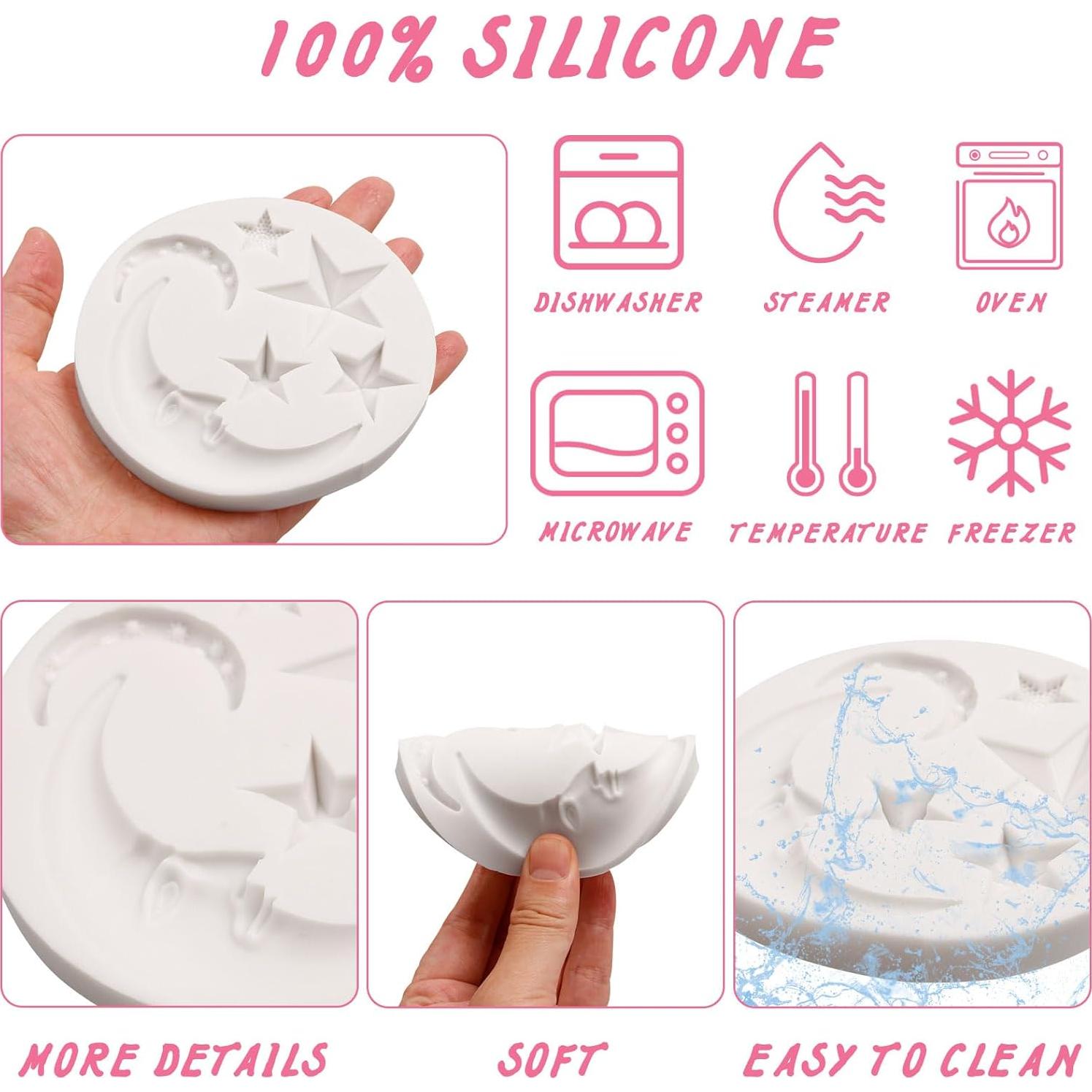 Moldes de Silicona Caregene Luna y Estrellas para Repostería