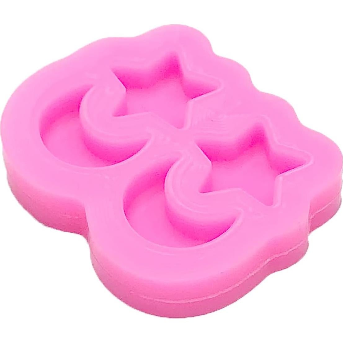 Moldes de Silicona Rosa Guratapa 2 Pcs Estrella y Luna DIY