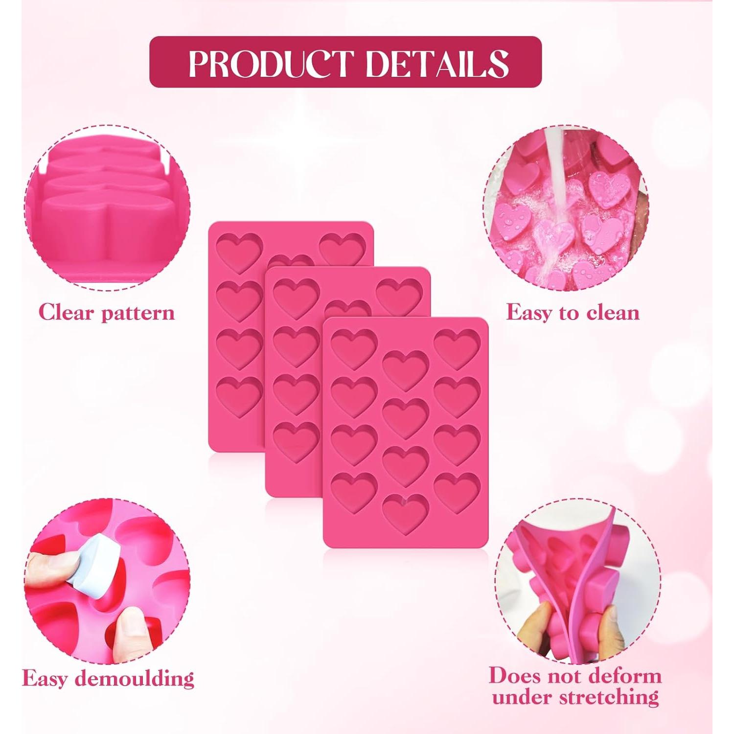 Molde de Silicona Corazón Feehope 3 Piezas Antiadherente