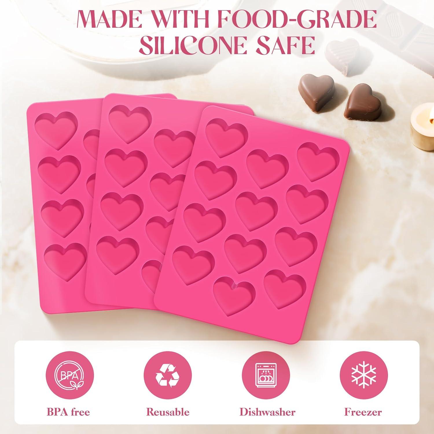 Molde de Silicona Corazón Feehope 3 Piezas Antiadherente
