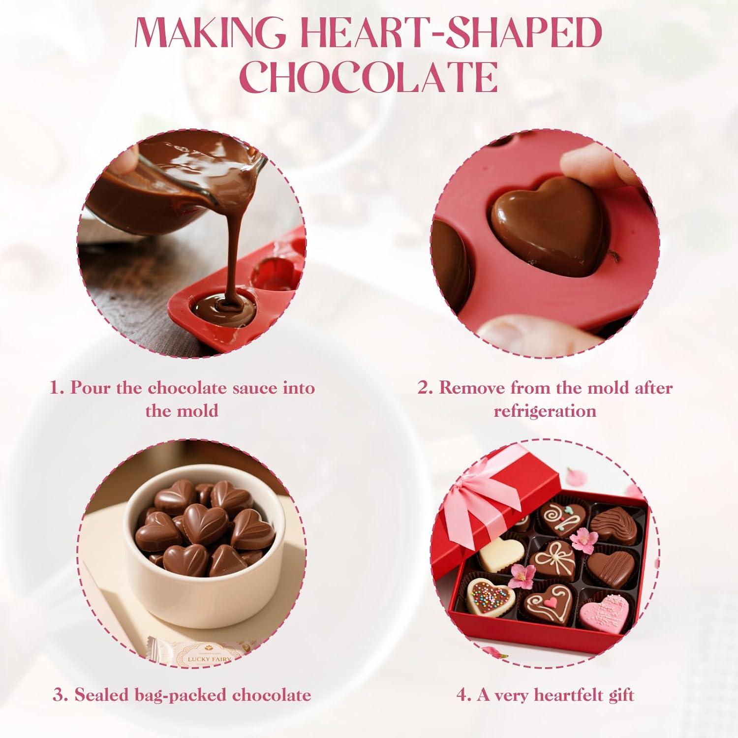 Molde de Silicona Corazón Feehope 3 Piezas Antiadherente