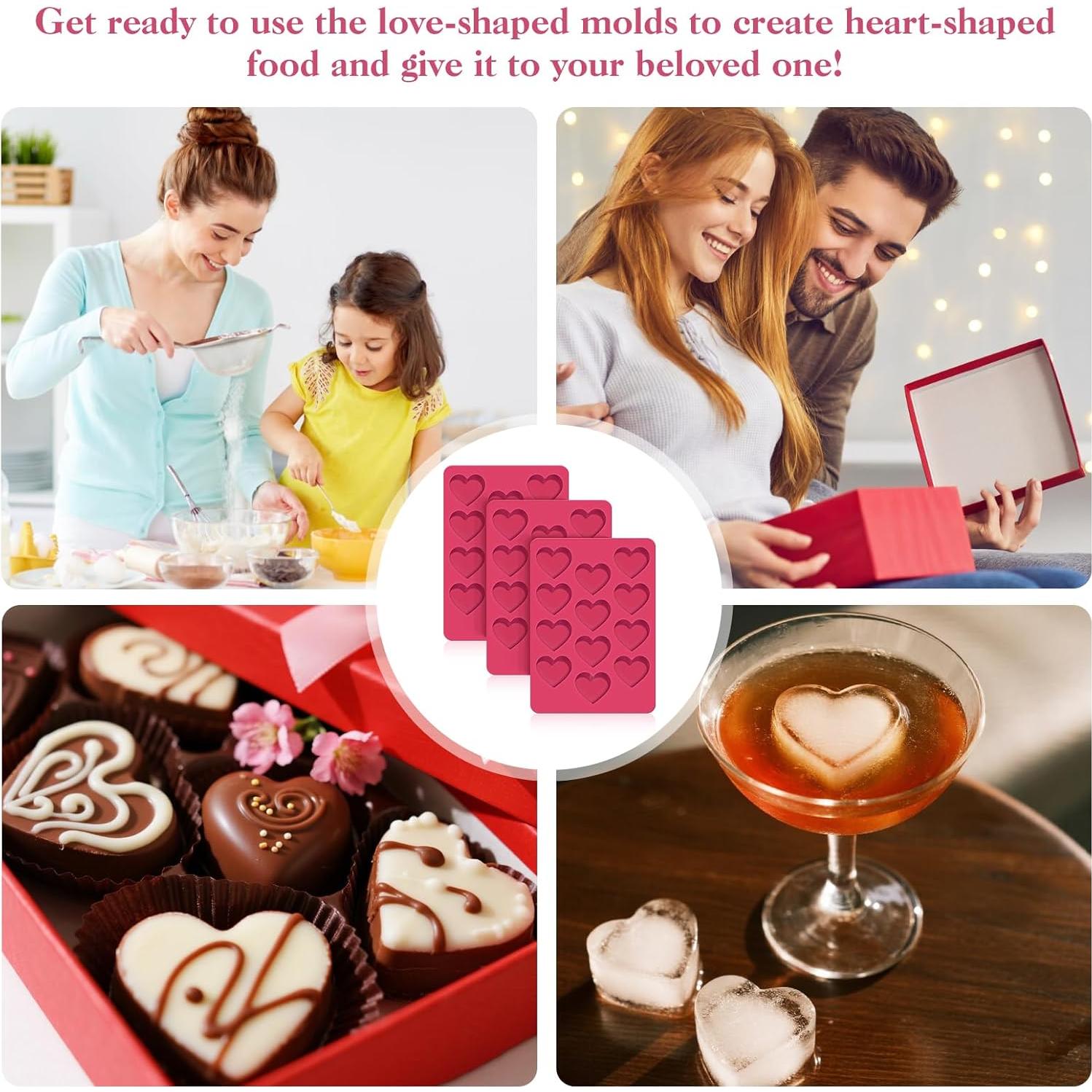 Molde de Silicona Corazón Feehope 3 Piezas Antiadherente