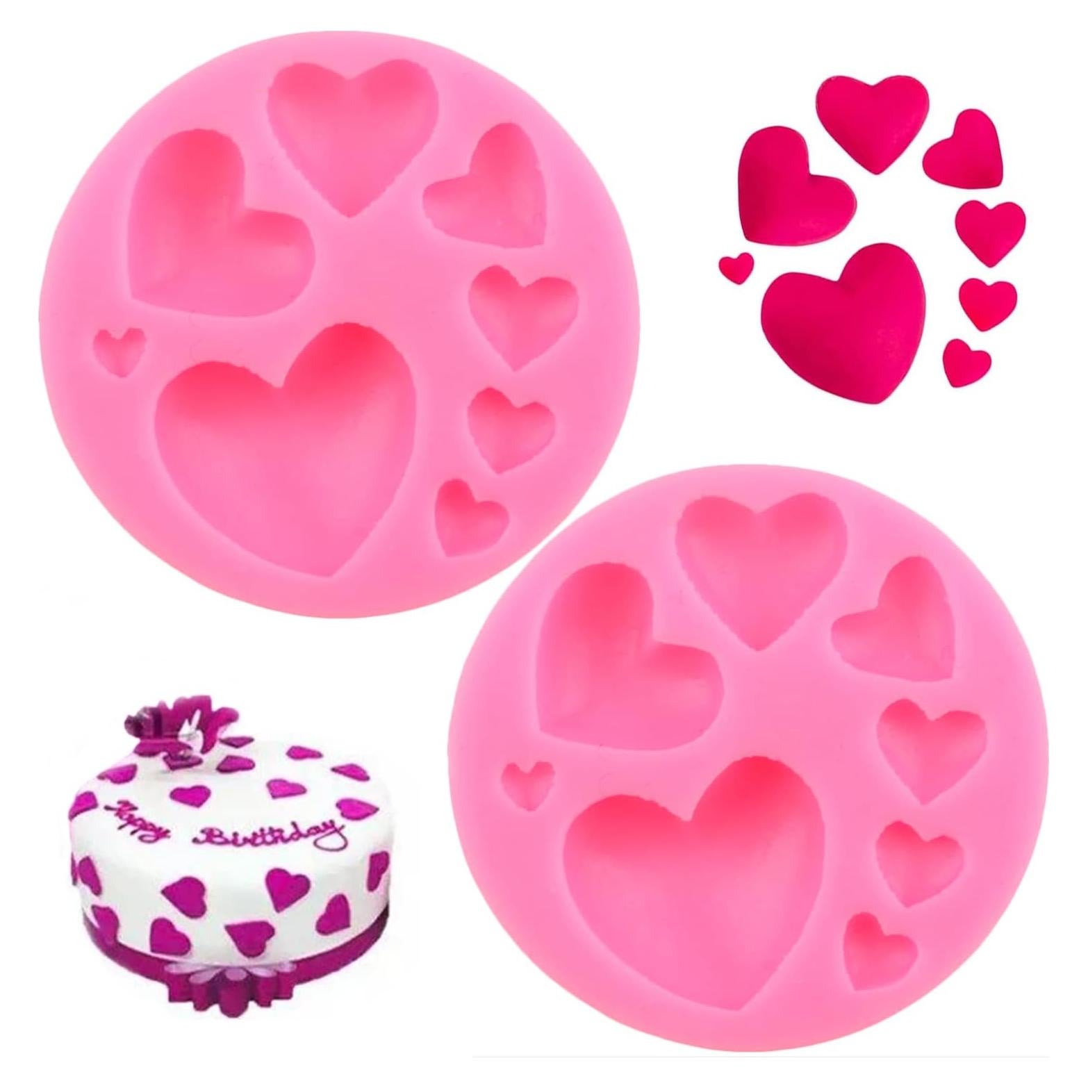 Moldes de Silicona en Forma de Corazón JEWMIA - 2 Pcs