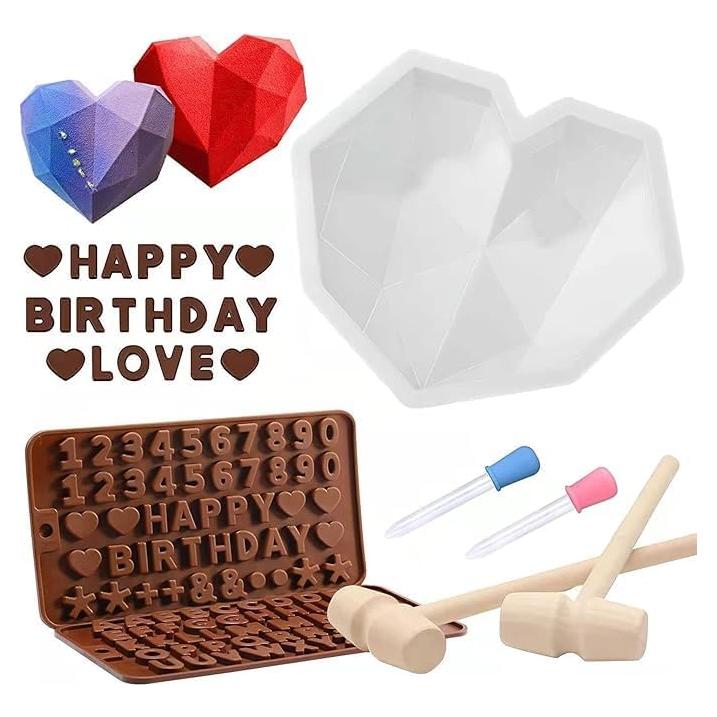 Juego de Moldes de Corazón Rompible DOSTK con Martillos y Letras