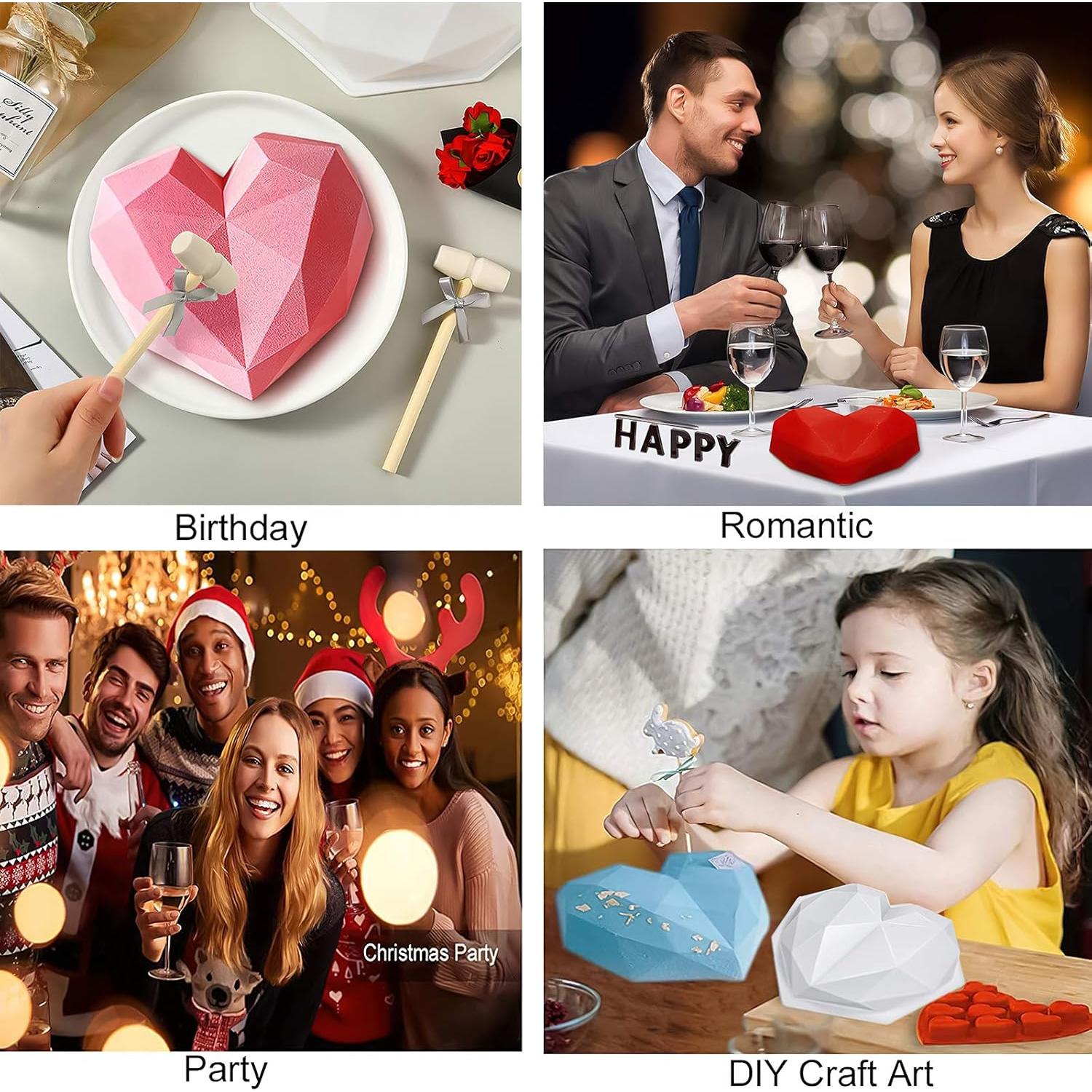 Juego de Moldes de Corazón Rompible DOSTK con Martillos y Letras