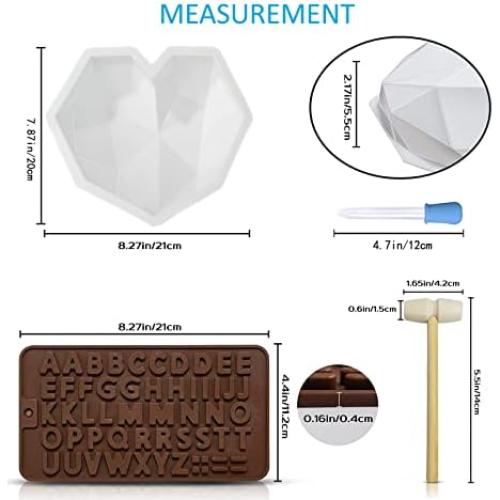 Juego de Moldes de Corazón Rompible DOSTK con Martillos y Letras