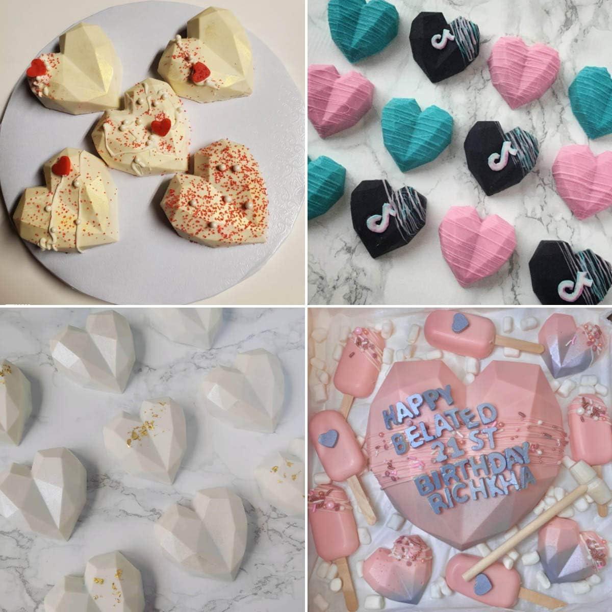 Molde de Silicona Yuntop Corazón Diamante 8 Rejillas 29.5x17 cm