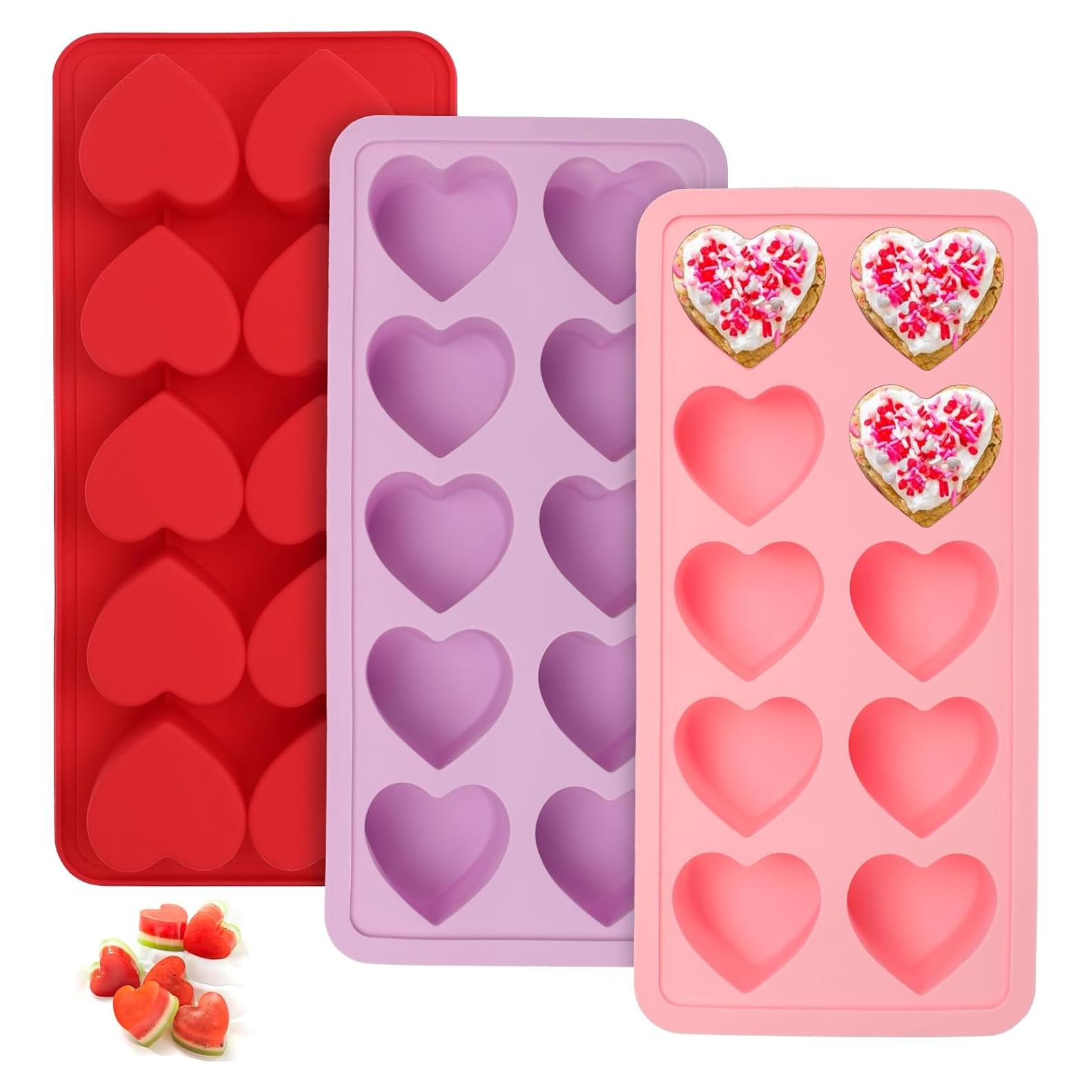 Molde de Silicona en Forma de Corazón Mototo 3PCS 10 Cavidades