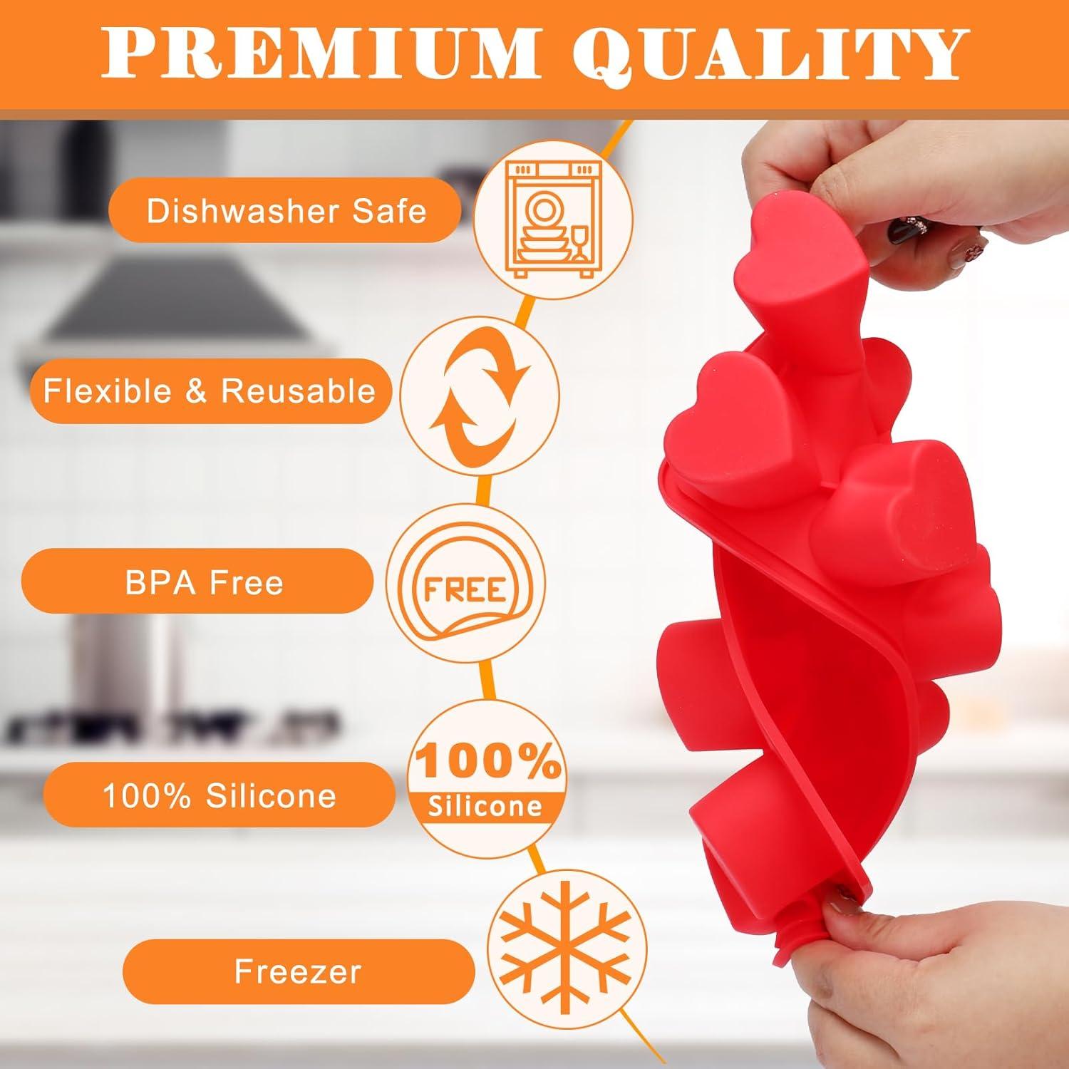 Molde de Silicona en Forma de Corazón Mototo 3PCS 10 Cavidades