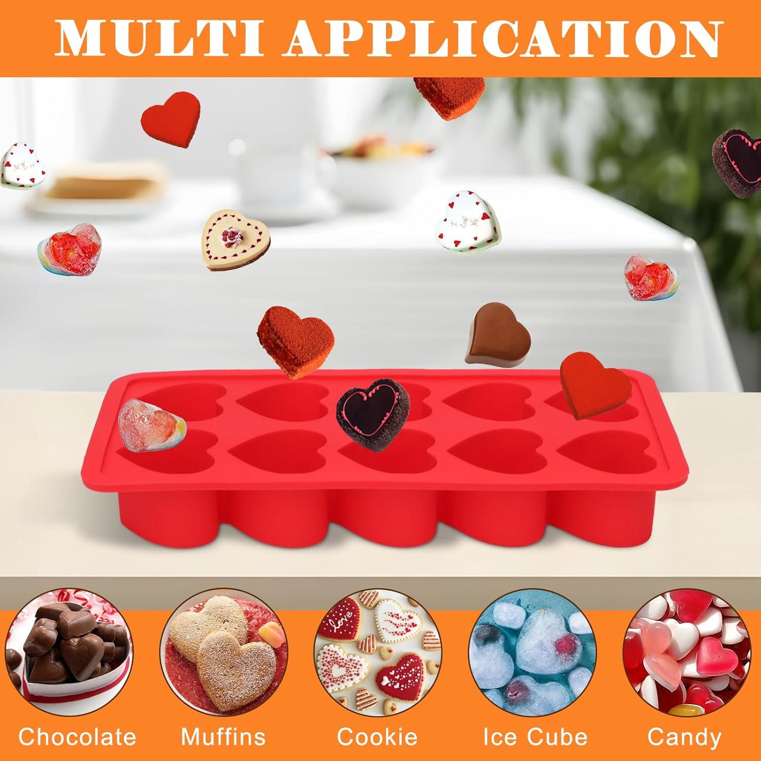 Molde de Silicona en Forma de Corazón Mototo 3PCS 10 Cavidades