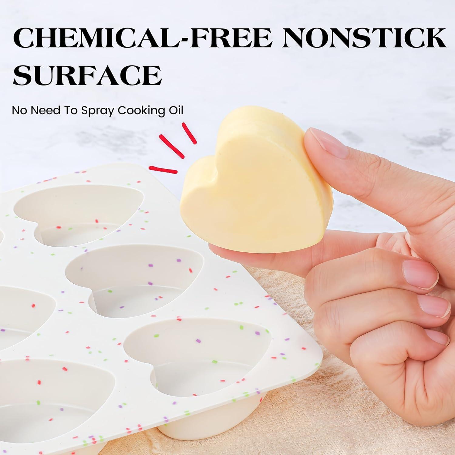 Molde de Silicona AOTASO Corazón 5 cm Antiadherente (Juego de 2)