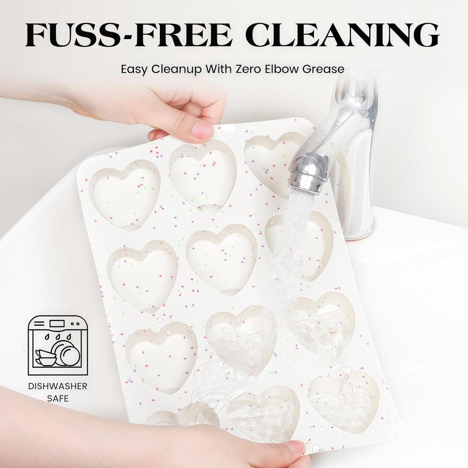 Molde de Silicona AOTASO Corazón 5 cm Antiadherente (Juego de 2)