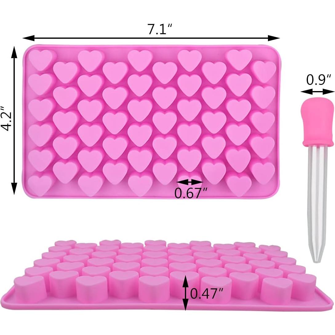 Moldes de Silicona Corazón Mini Yuntop - 2 Piezas Rosa
