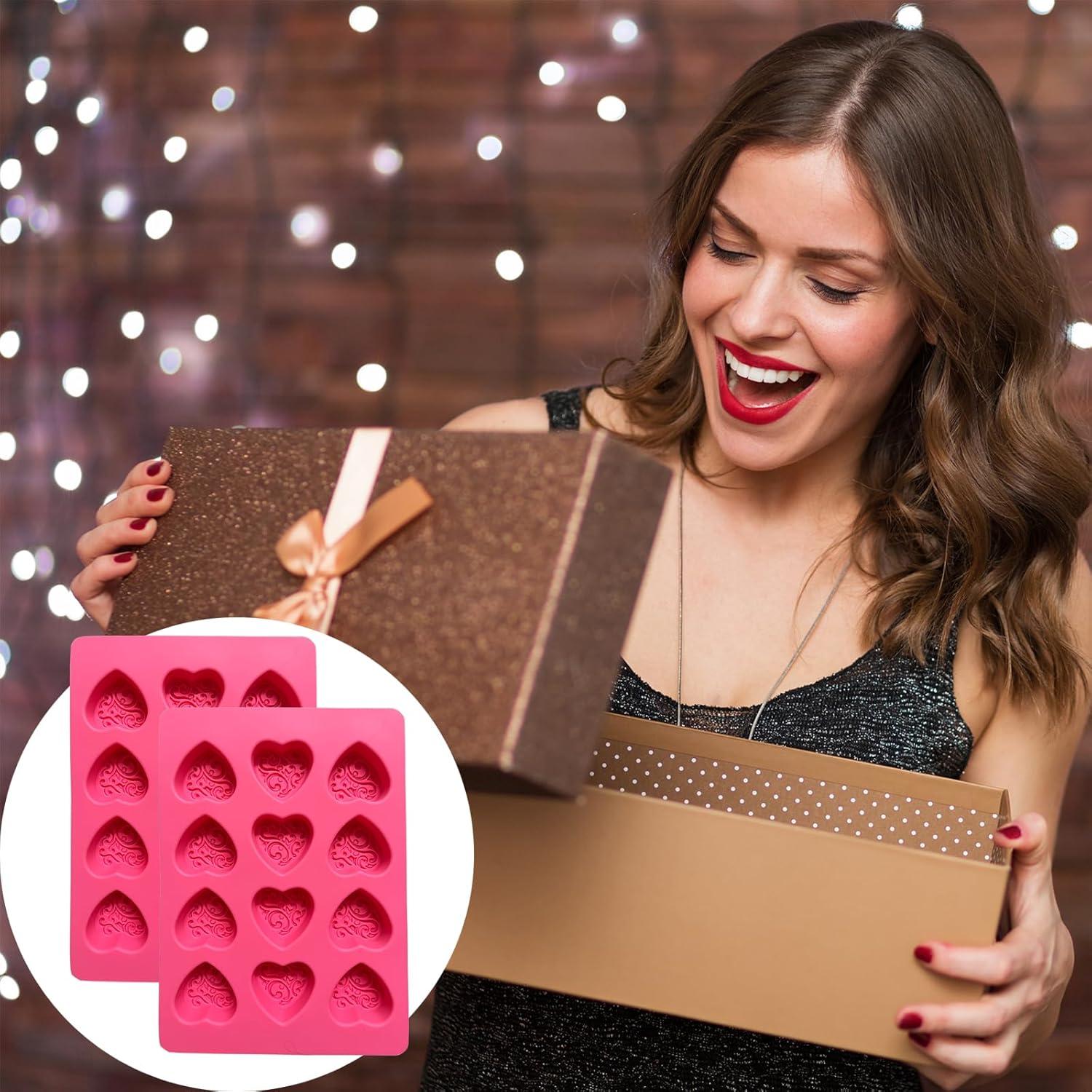 Moldes de Silicona Corazón Copzievkae - 2 Piezas 12 Cavidades