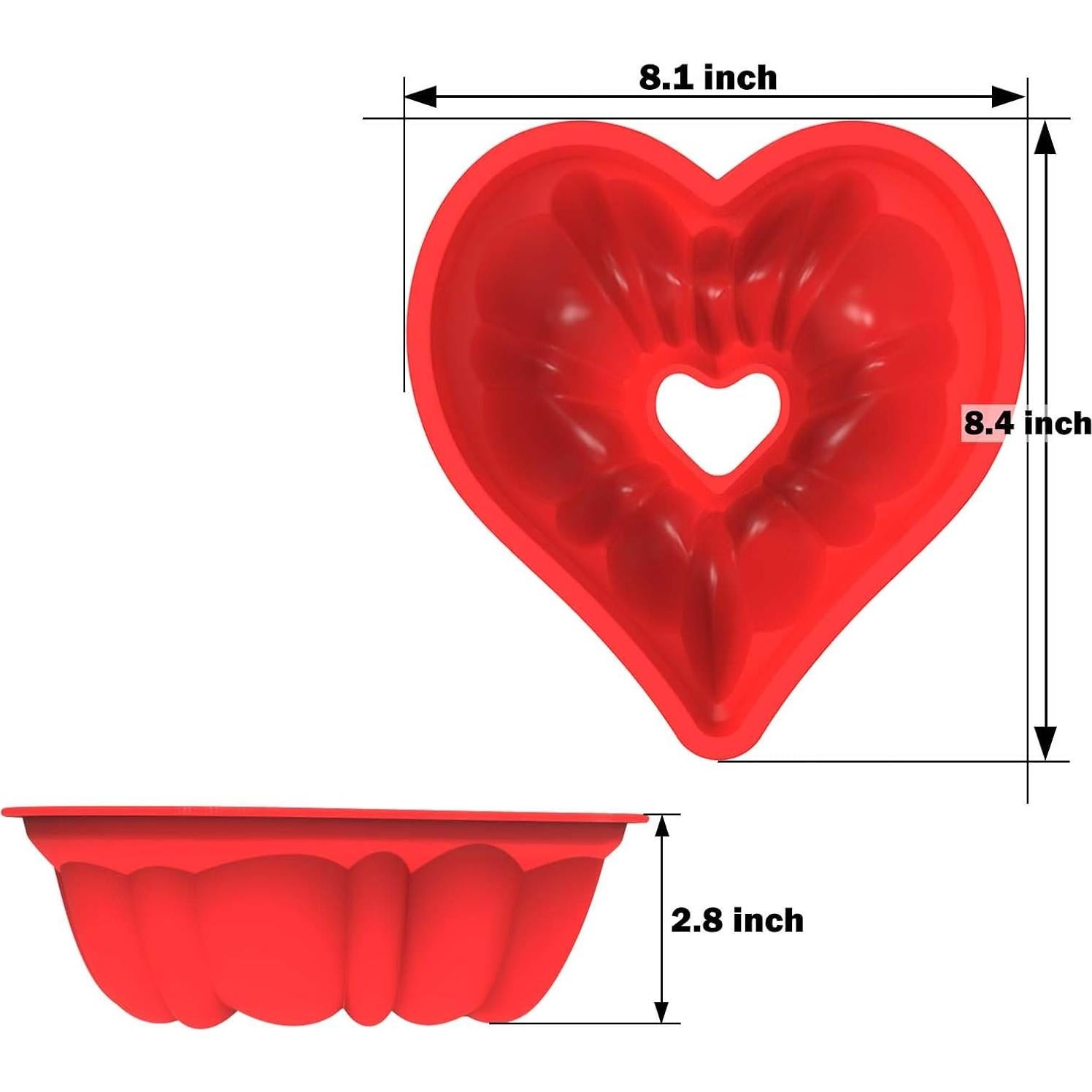 Molde para Pastel Bundt Corazón SILIVO 8 Pulgadas Antiadherente