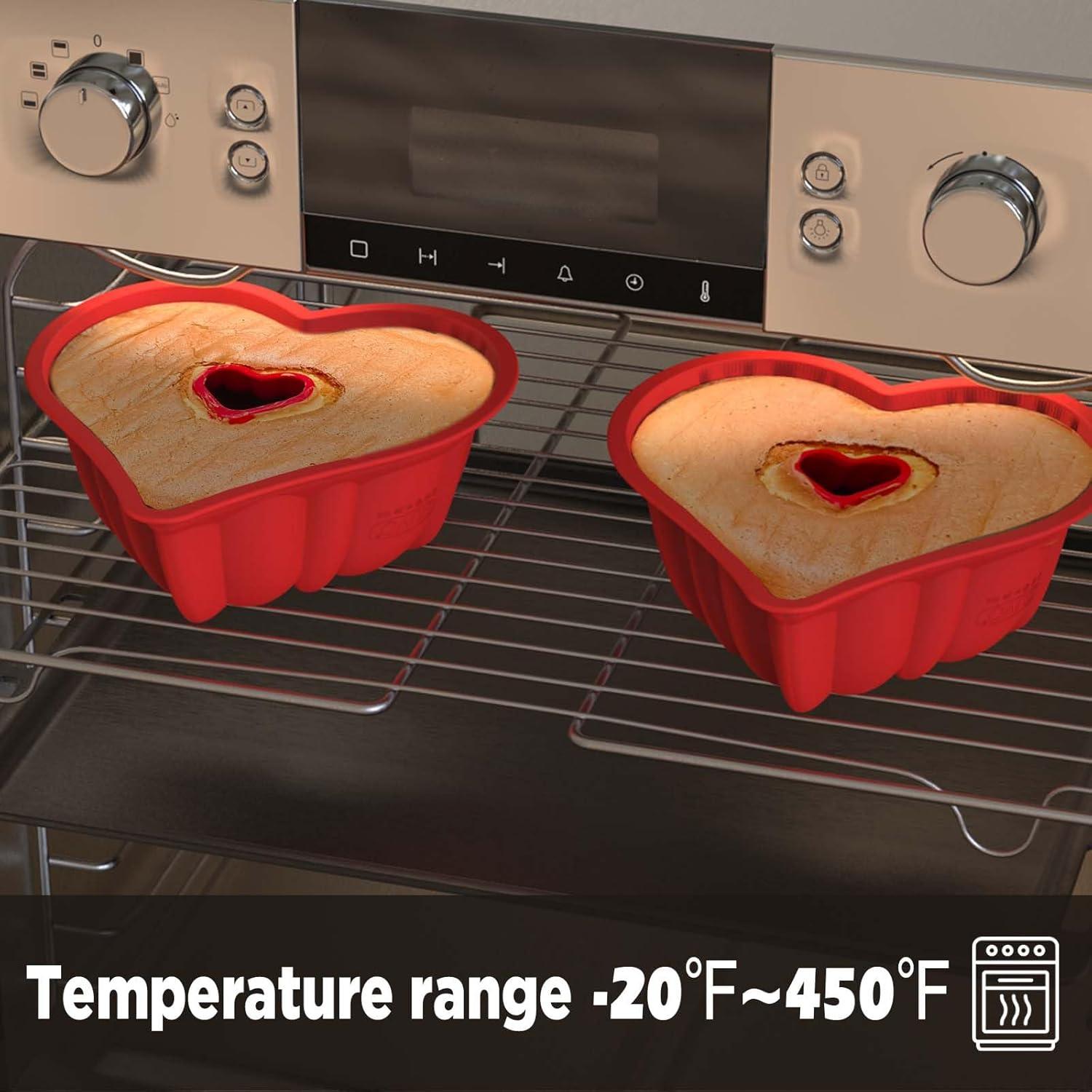 Molde para Pastel Bundt Corazón SILIVO 8 Pulgadas Antiadherente