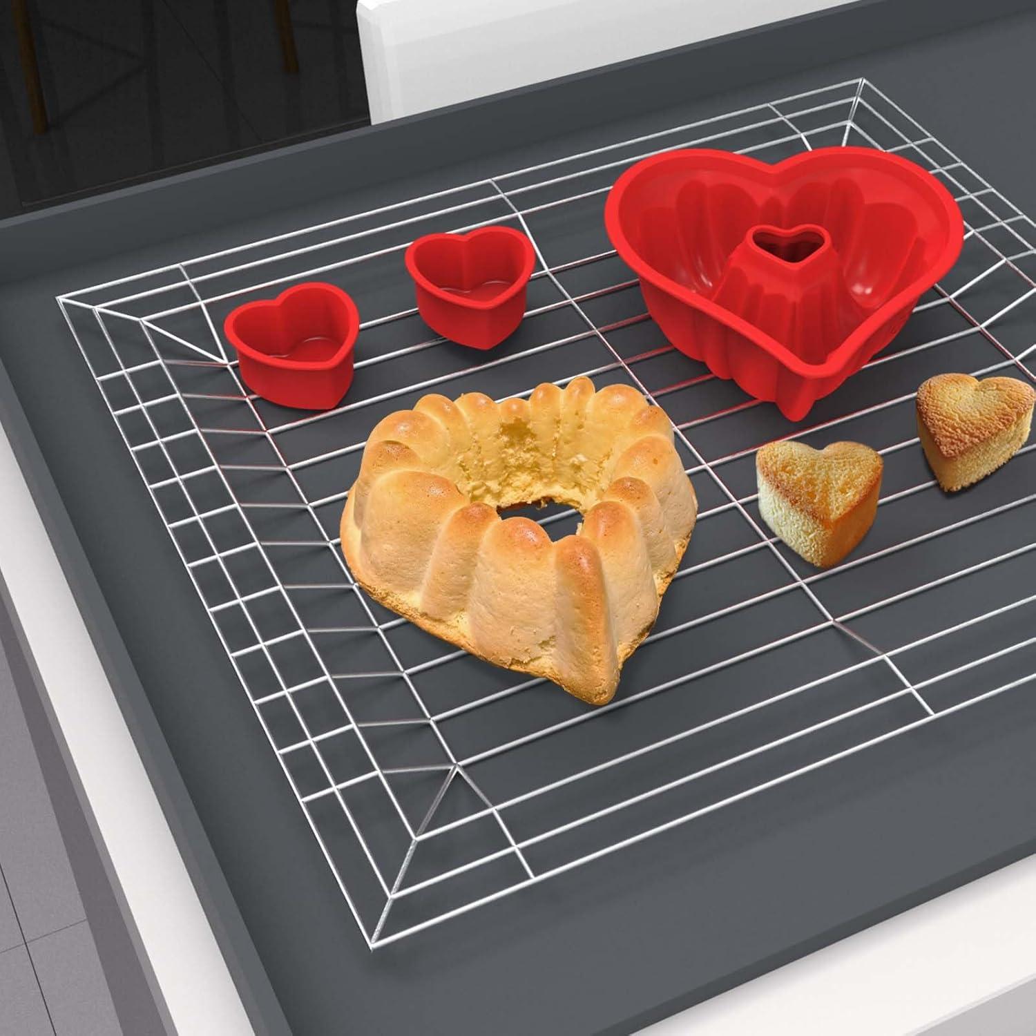 Molde para Pastel Bundt Corazón SILIVO 8 Pulgadas Antiadherente