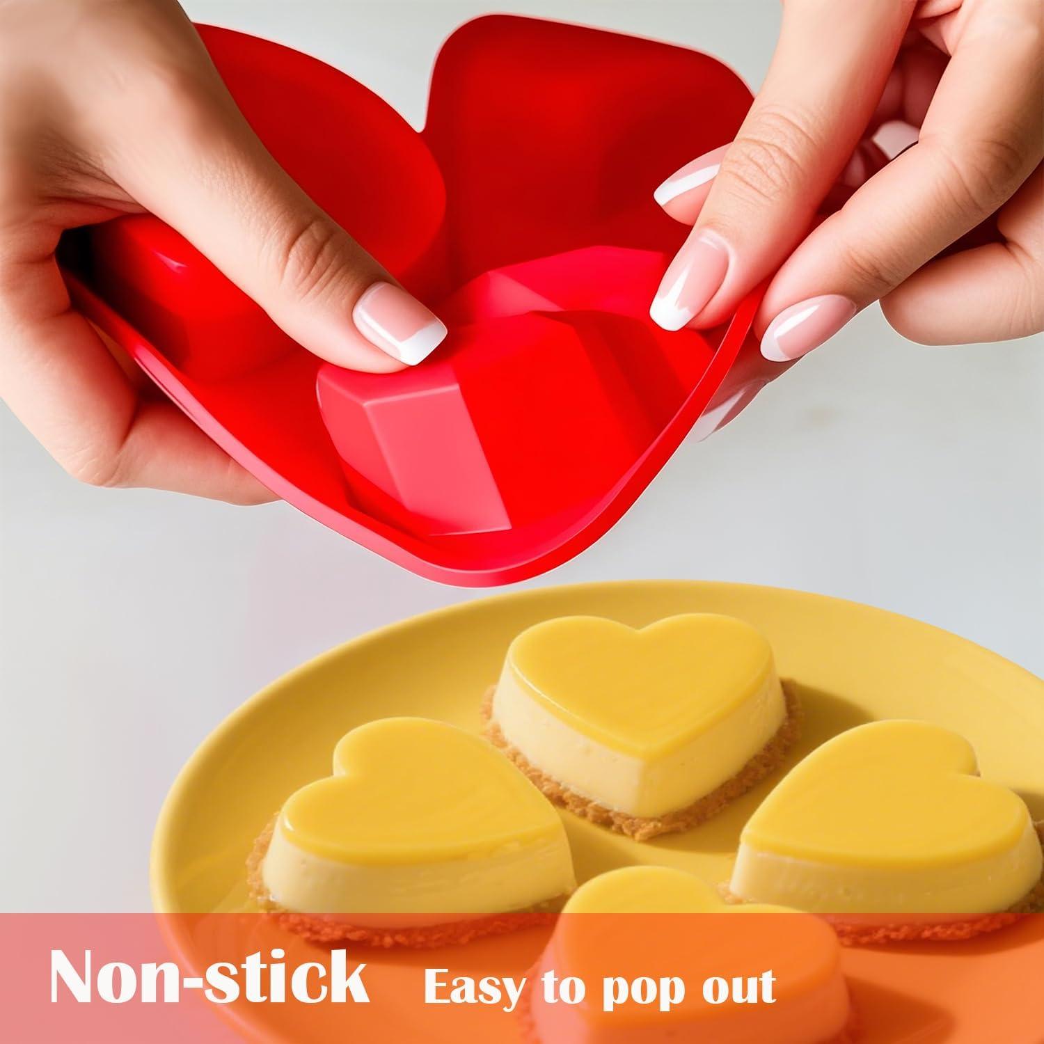 Moldes de Silicona Corazón 6 Huecos Saphe - 2 Paquetes