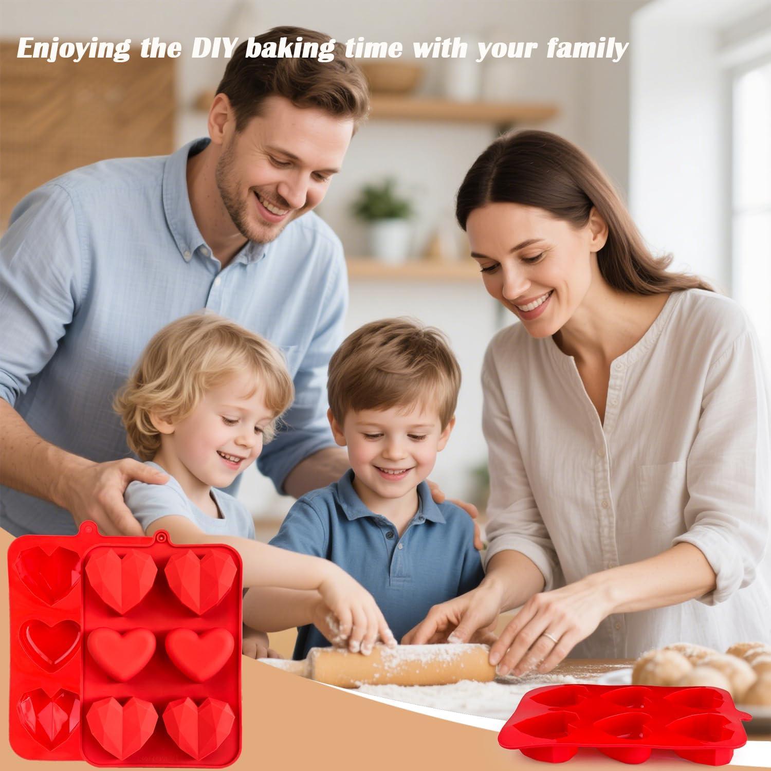 Moldes de Silicona Corazón 6 Huecos Saphe - 2 Paquetes