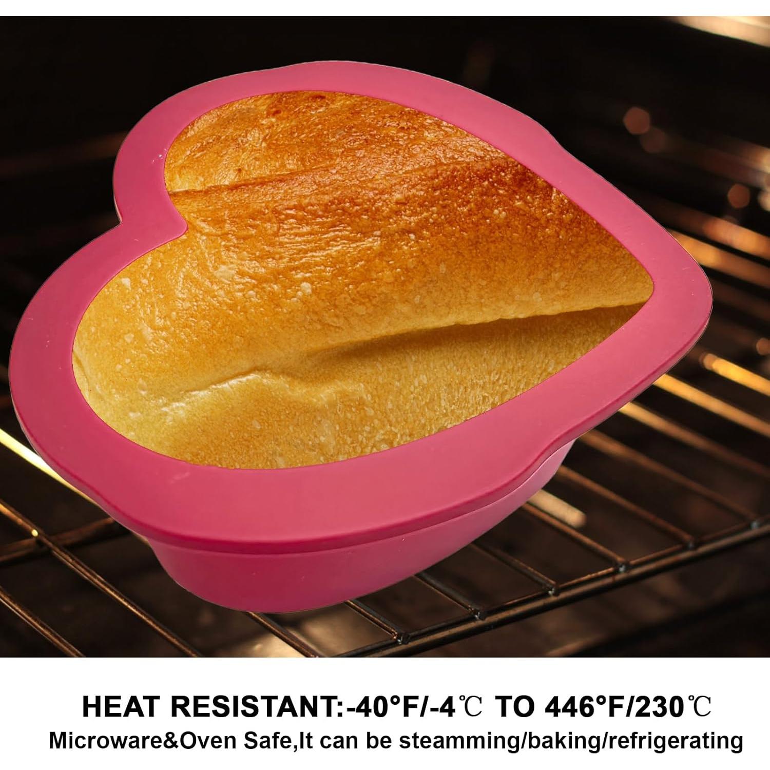 Juego de 4 moldes de silicona Nalchios 10 cm corazón antiadherentes