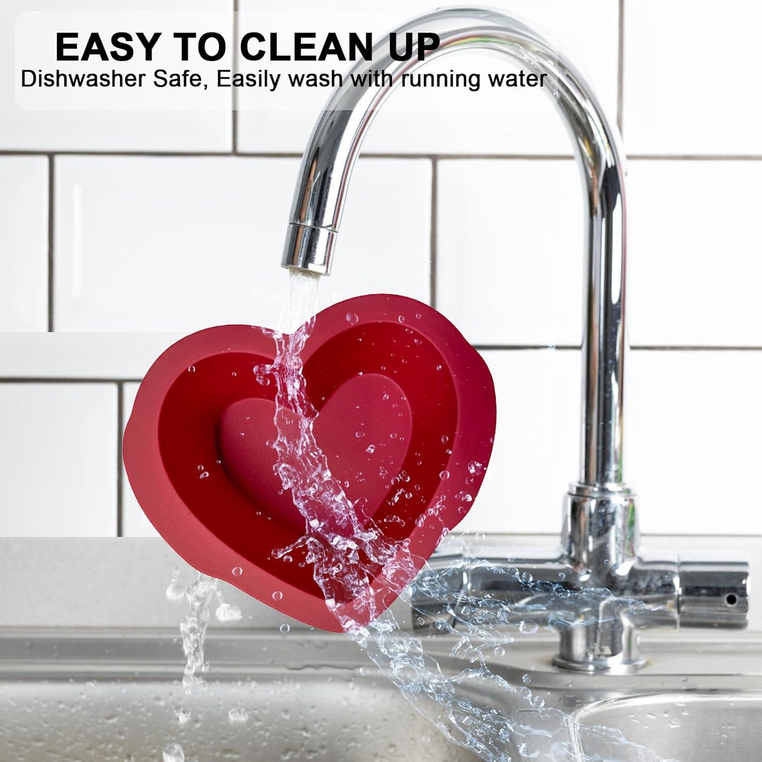 Juego de 4 moldes de silicona Nalchios 10 cm corazón antiadherentes