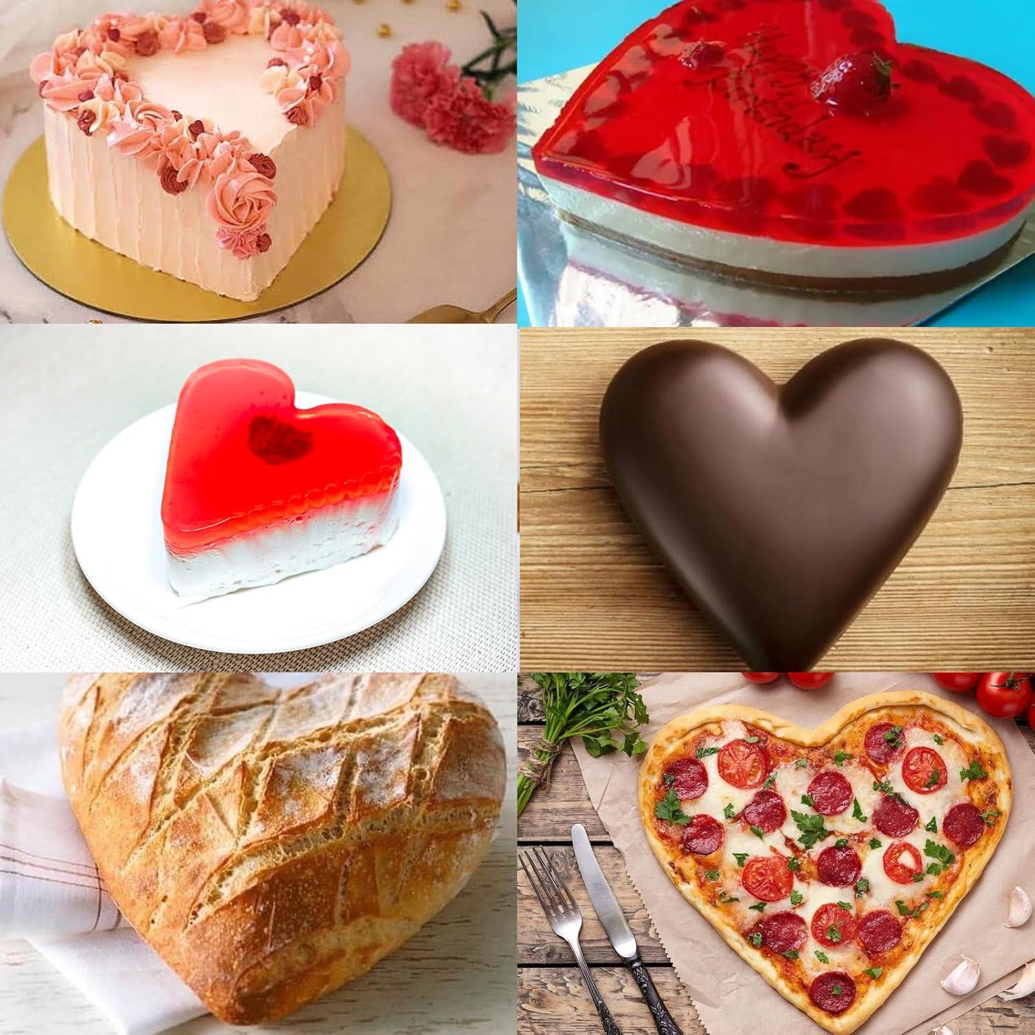 Juego de 4 moldes de silicona Nalchios 10 cm corazón antiadherentes