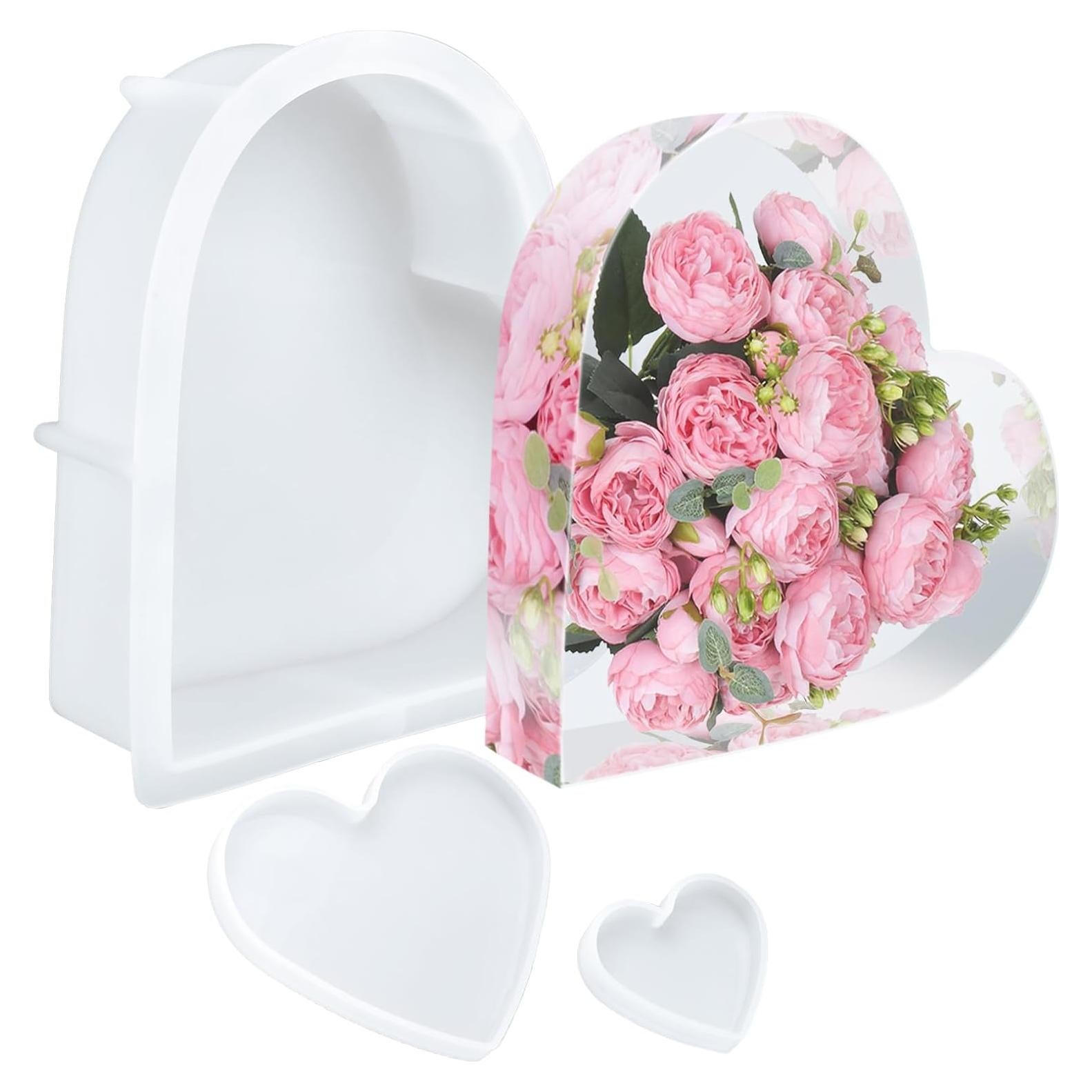 Molde de Resina Corazón Grande KISREL 3 PCS Silicona