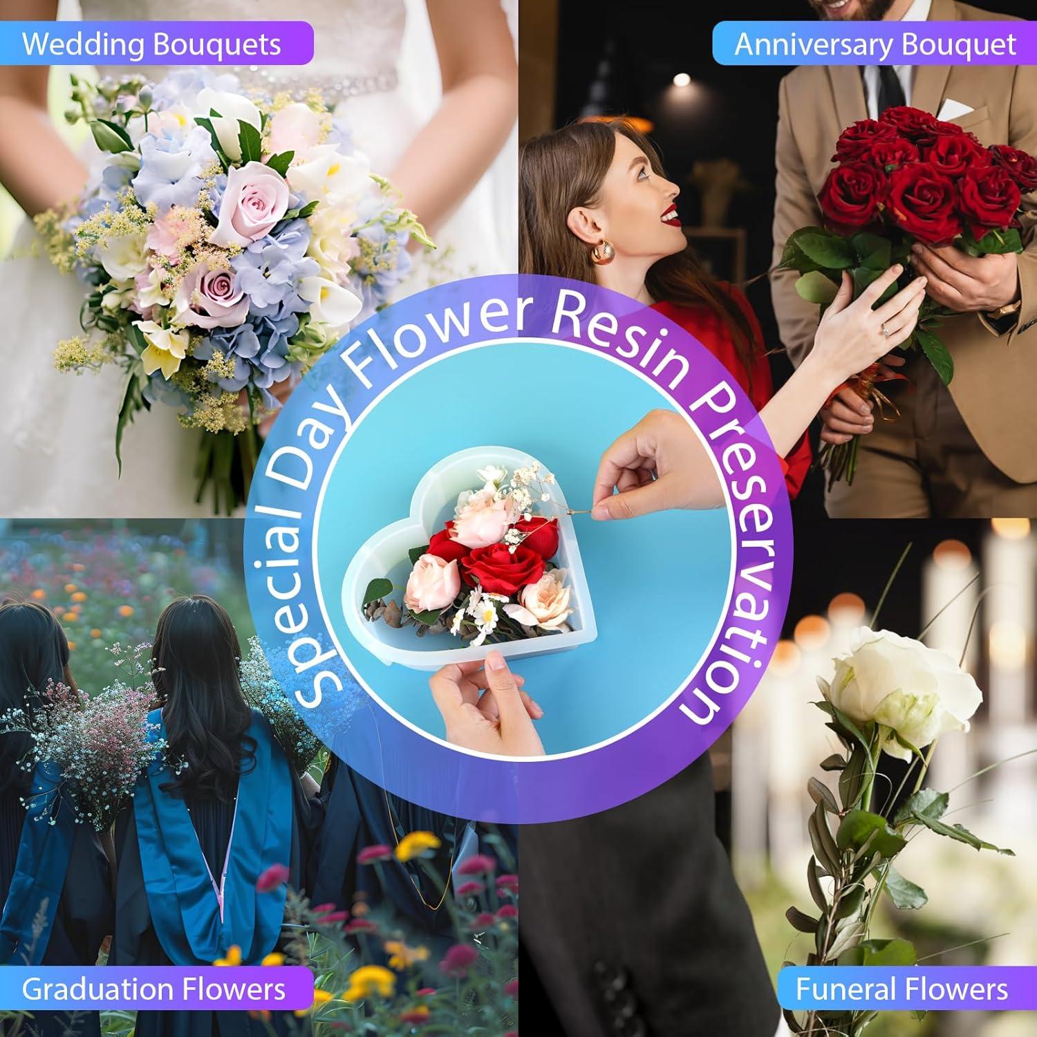 Molde de Resina Corazón Grande KISREL 3 PCS Silicona