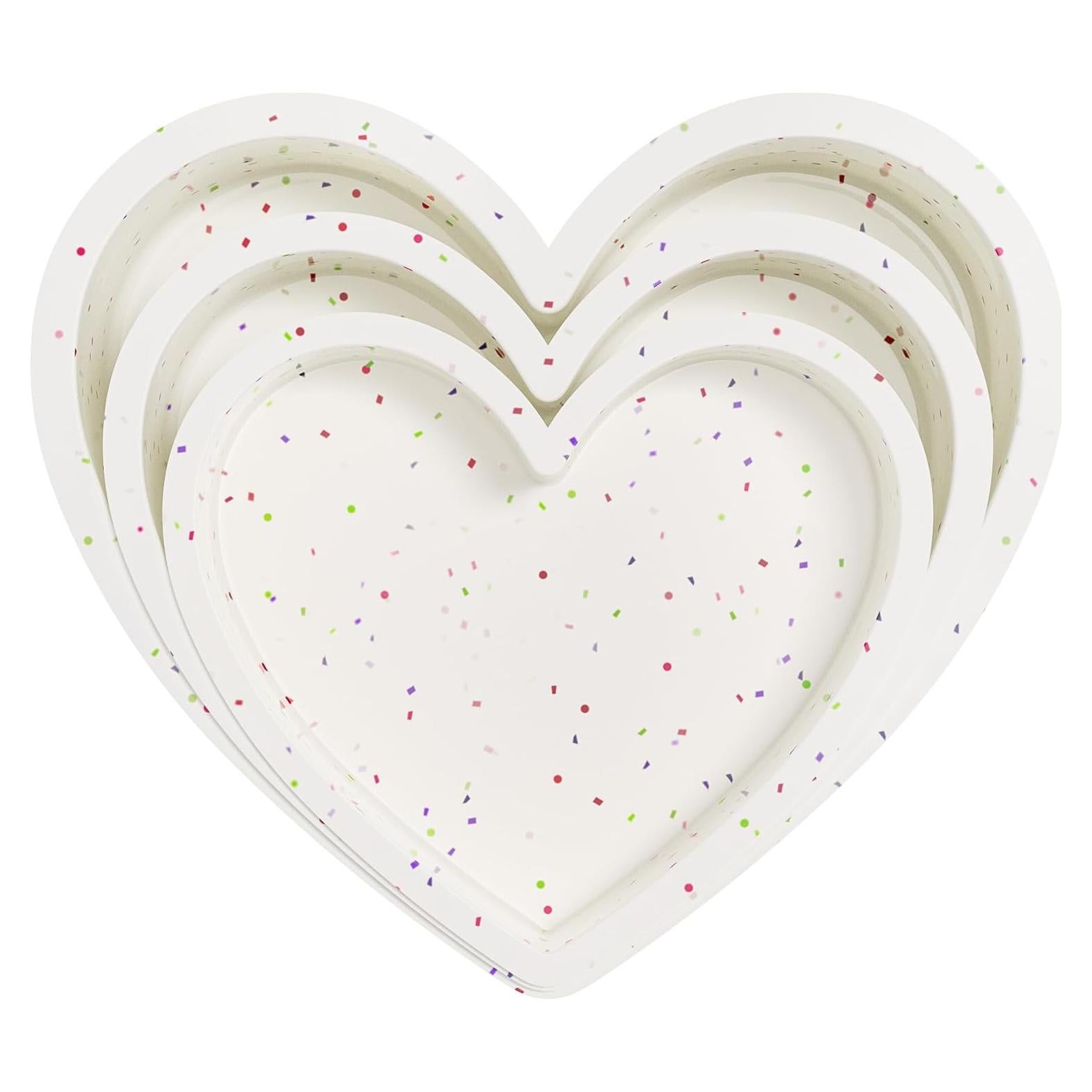 Juego de 3 Moldes de Silicona AOTASO Corazón 6-8-10 Pulgadas