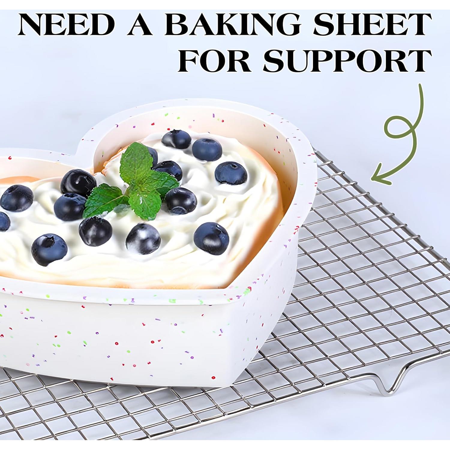 Juego de 3 Moldes de Silicona AOTASO Corazón 6-8-10 Pulgadas