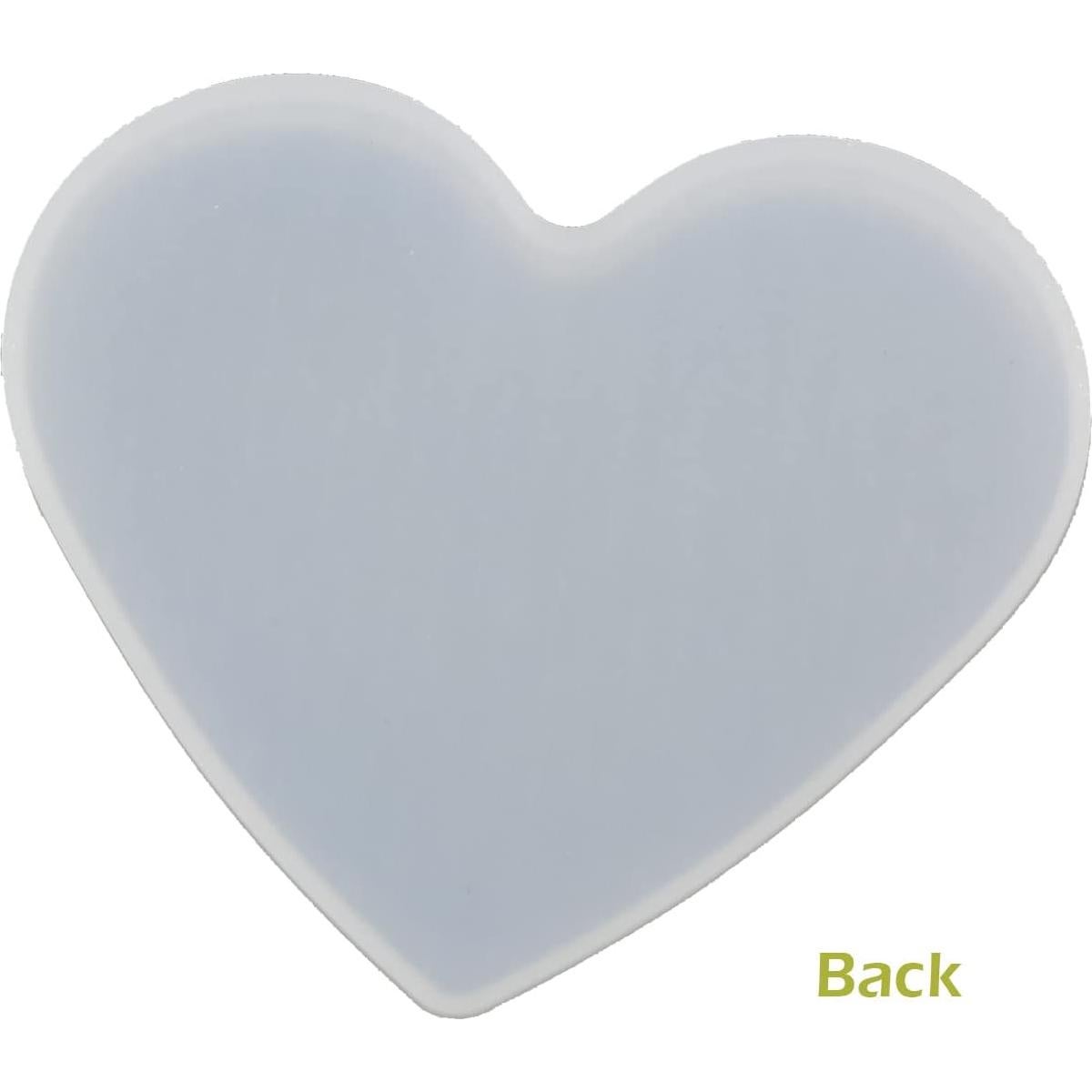 5 Moldes de Silicona Corazón QTTLLI 10 x 7.3 cm para Resina