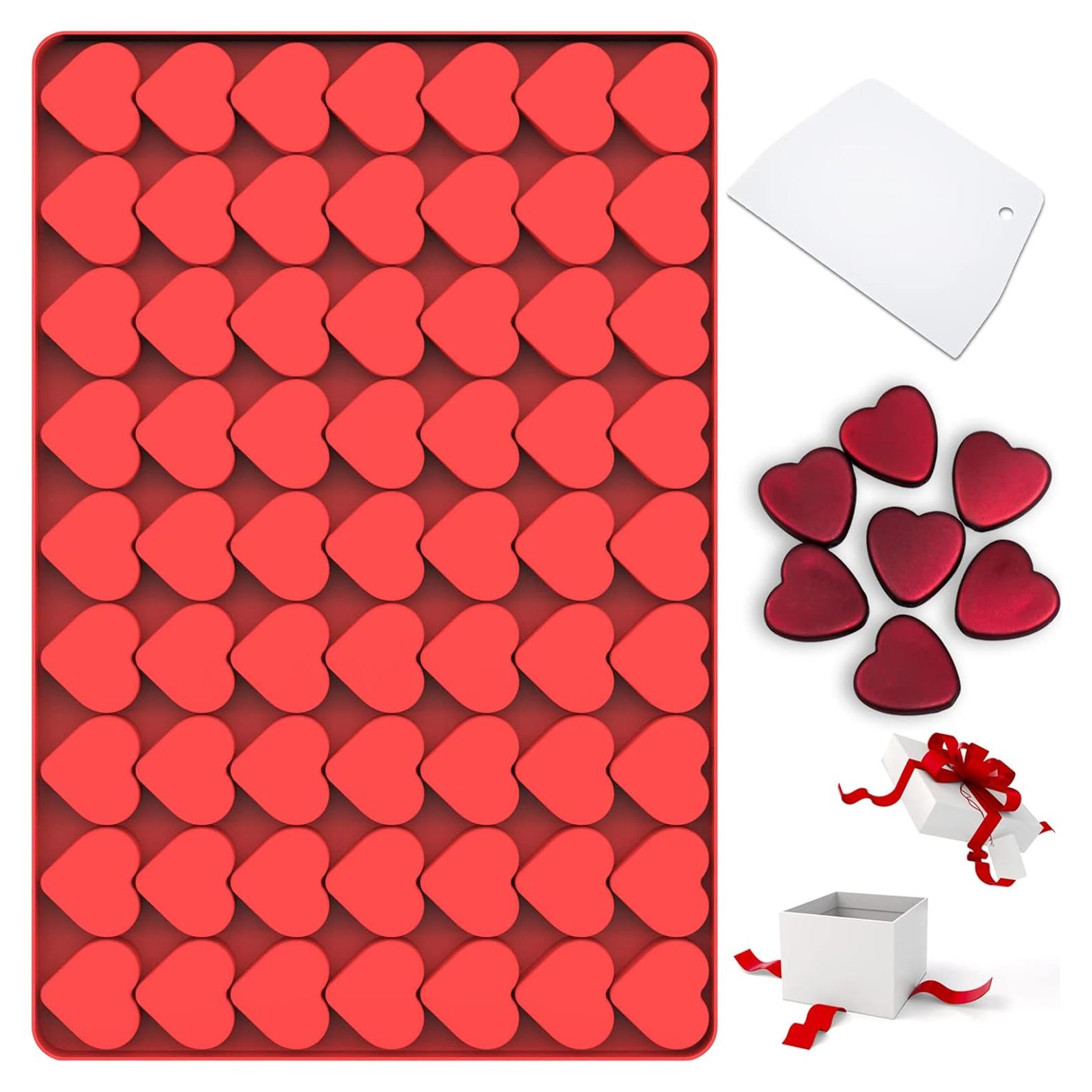 Moldes de Silicona Corazón Amyandone 63 Cavidades 30x20 cm