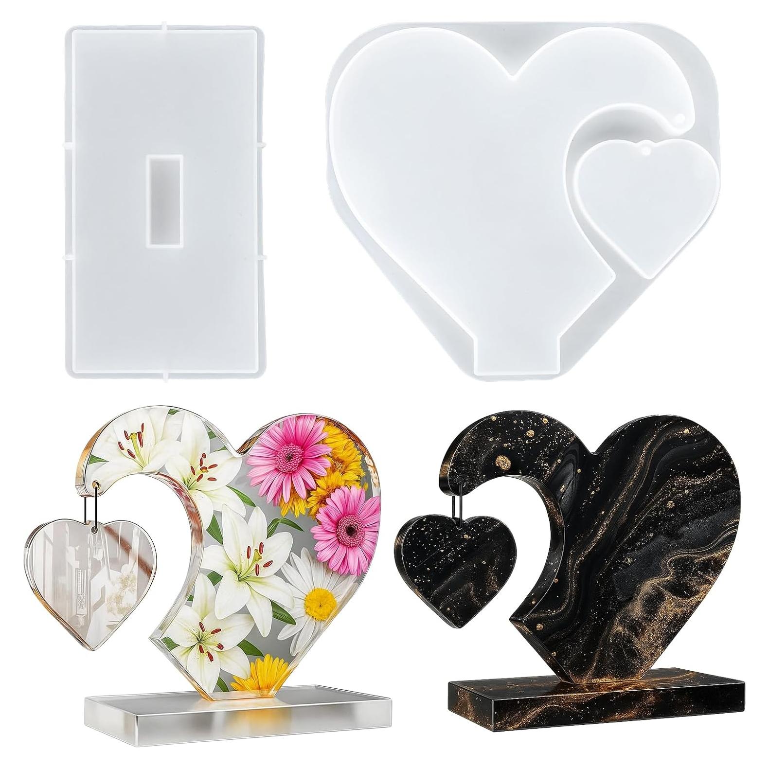 Molde de Resina en Forma de Corazón Heclia - 2 Piezas 20x18.3cm