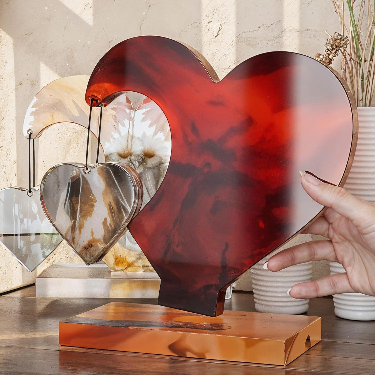 Molde de Resina en Forma de Corazón Heclia - 2 Piezas 20x18.3cm