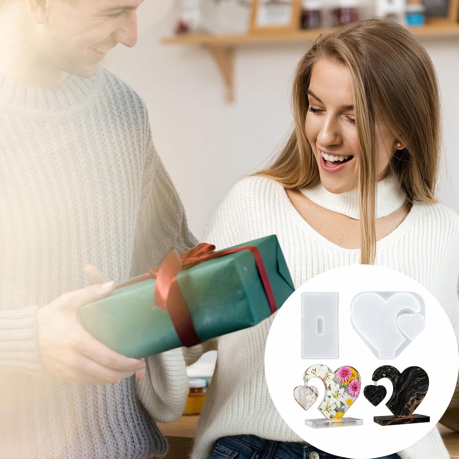 Molde de Resina en Forma de Corazón Heclia - 2 Piezas 20x18.3cm