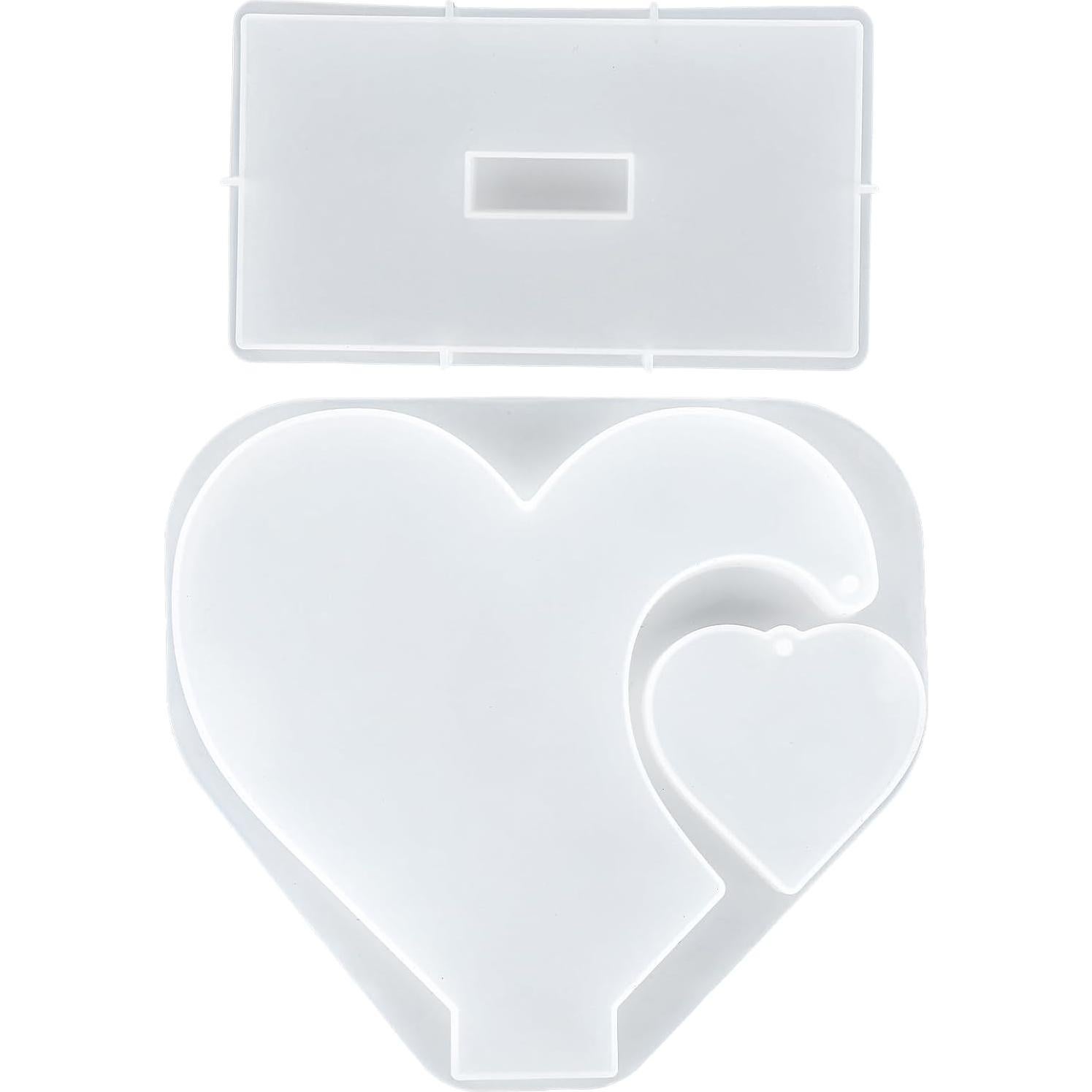 Molde de Resina en Forma de Corazón Heclia - 2 Piezas 20x18.3cm