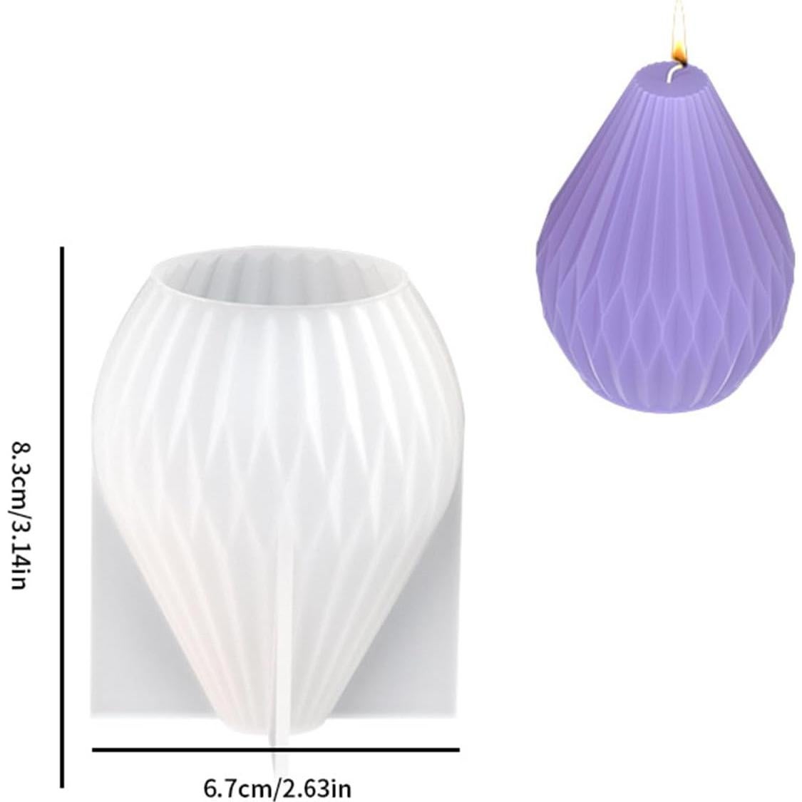 Molde de Silicona para Velas SENCCO 3D Pera 6.7x8.3 cm