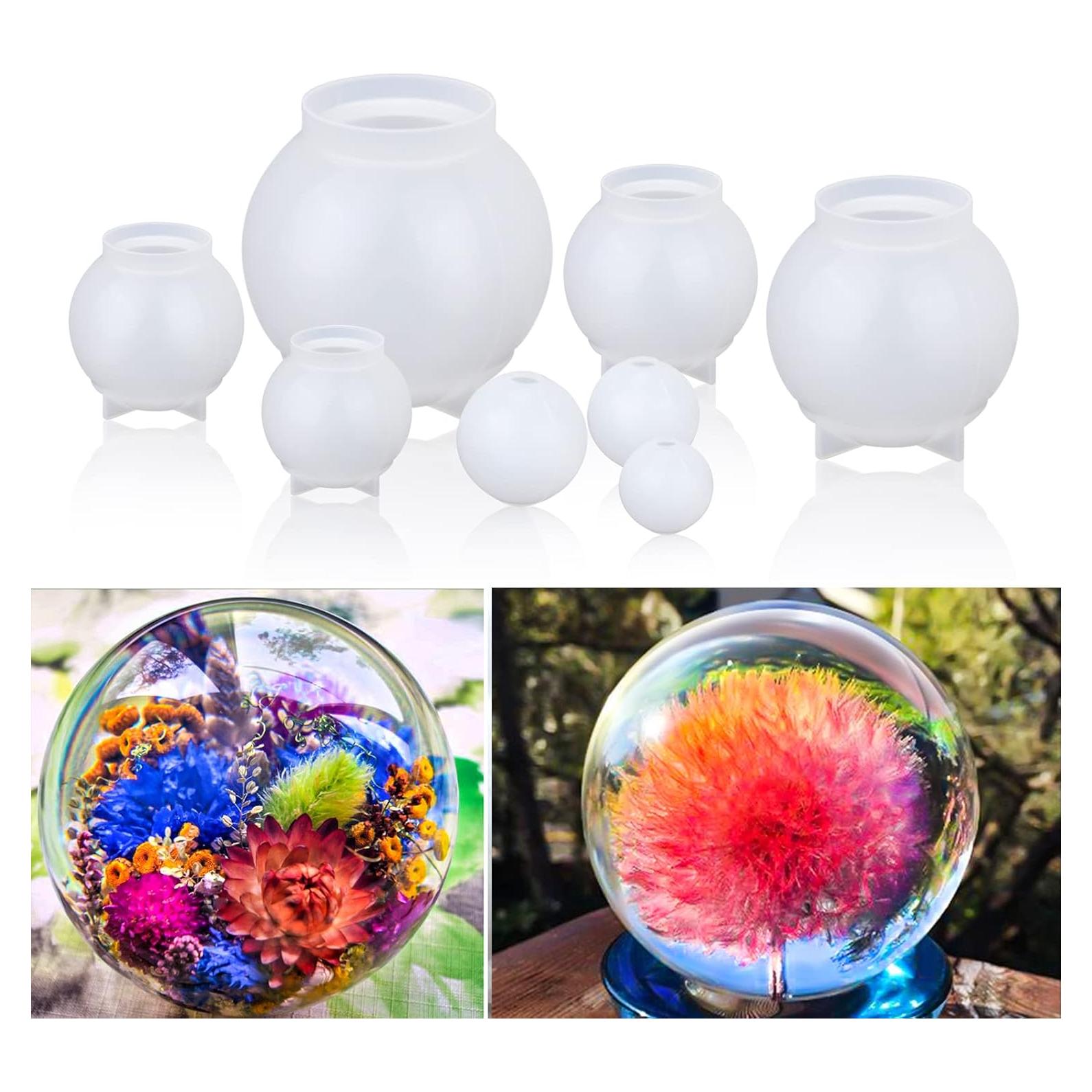 8 Piezas Moldes de Resina Esféricos BABORUI Silicona 3D