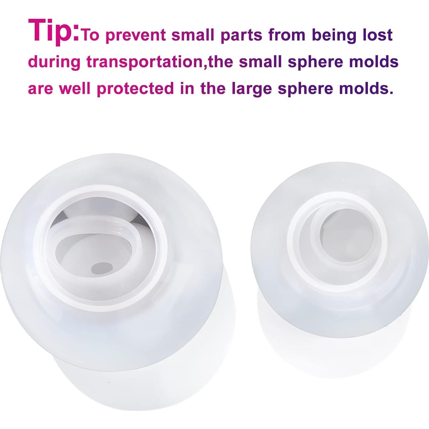 8 Piezas Moldes de Resina Esféricos BABORUI Silicona 3D