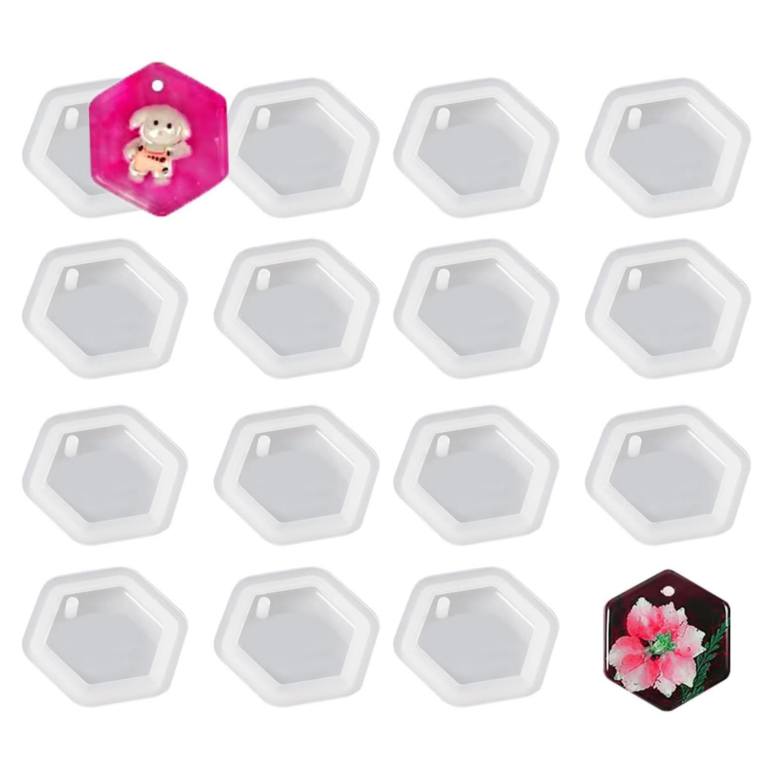 15 Moldes de Silicona Hexagonales TuNan para Joyería DIY