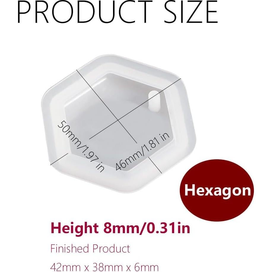 15 Moldes de Silicona Hexagonales TuNan para Joyería DIY