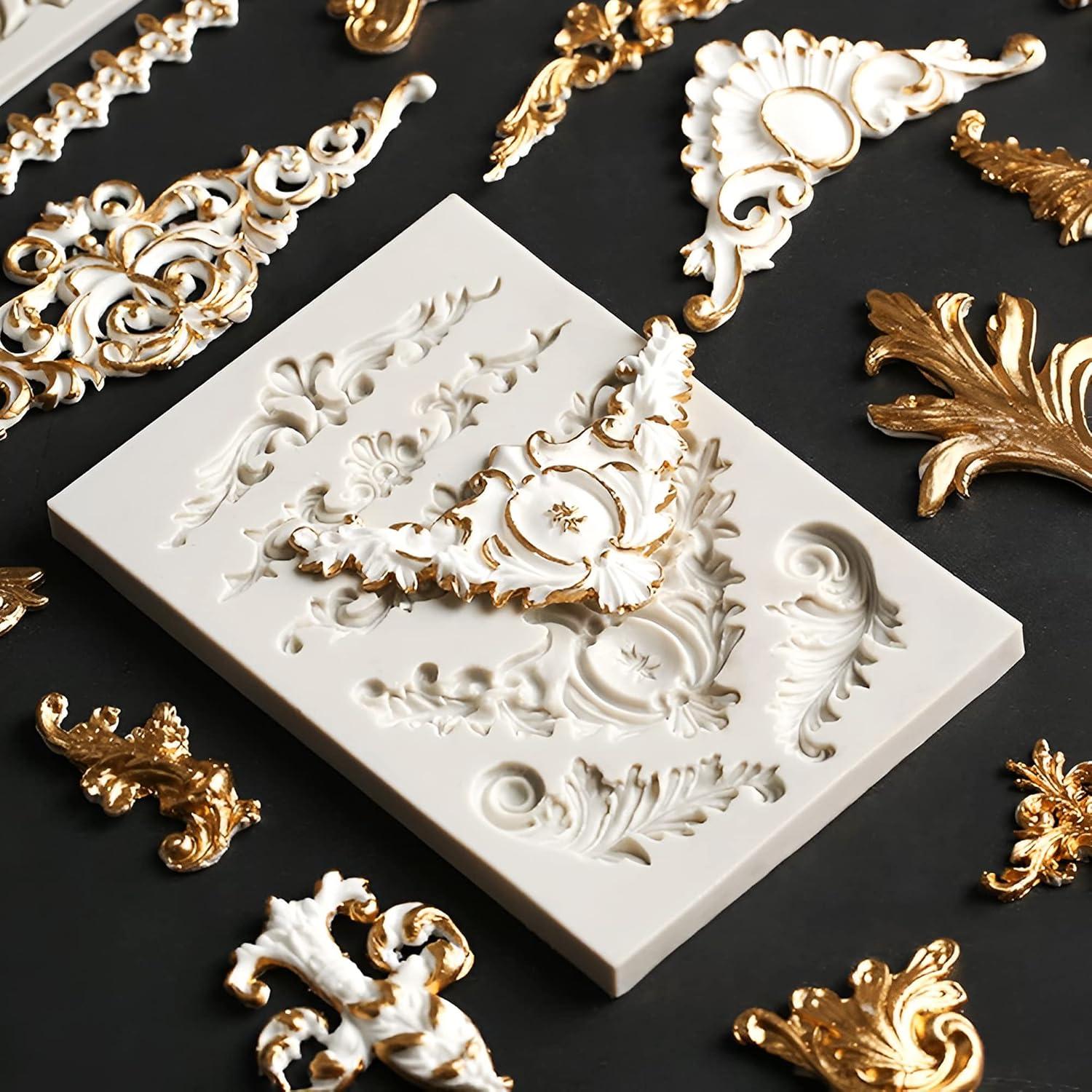 3 Moldes de Silicona Barrocos Grosun para Pasteles y Cupcakes