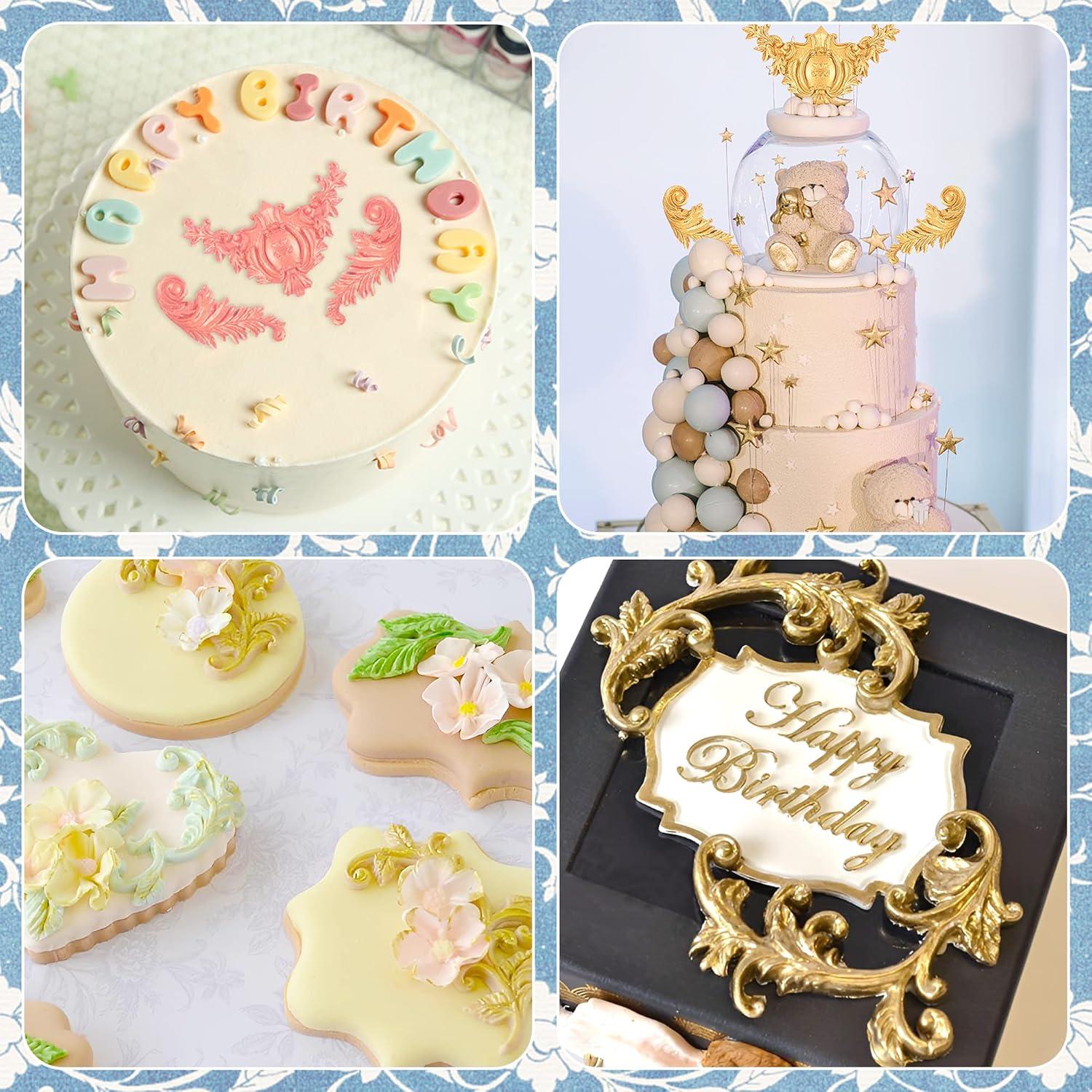 3 Moldes de Silicona Barrocos Grosun para Pasteles y Cupcakes