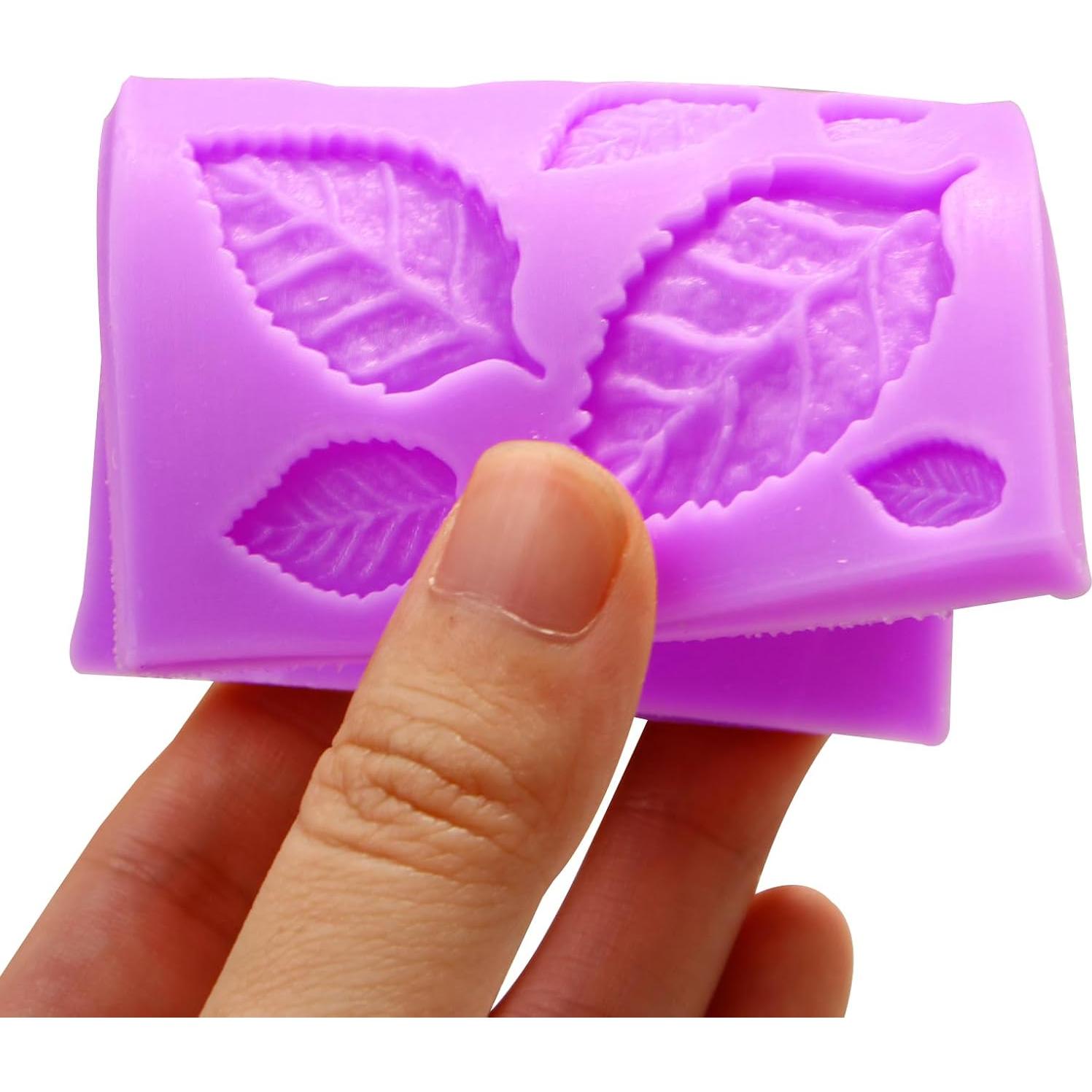 Moldes de Fondant de Silicona ACVCATTO - Flores y Hojas