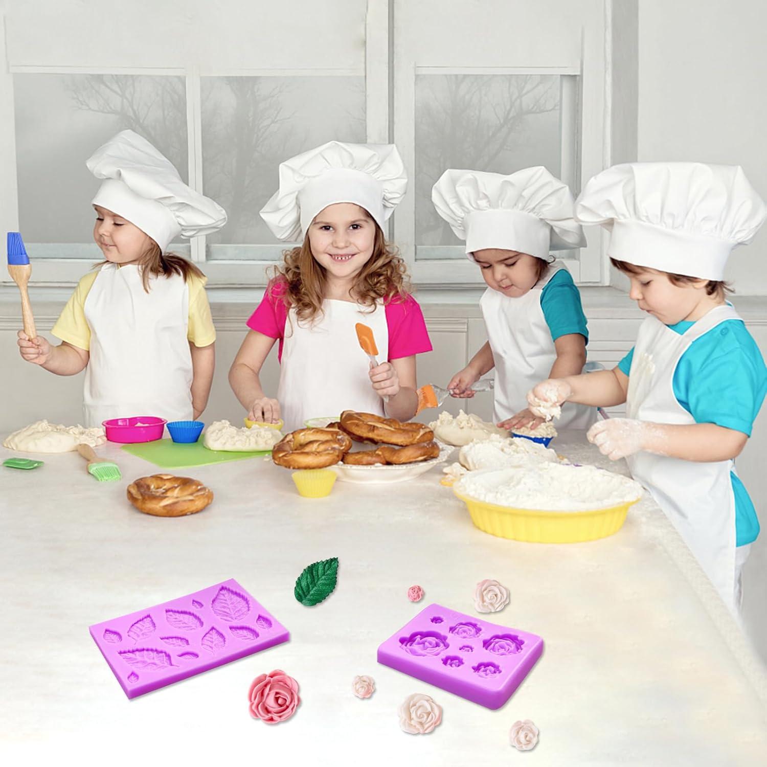 Moldes de Fondant de Silicona ACVCATTO - Flores y Hojas