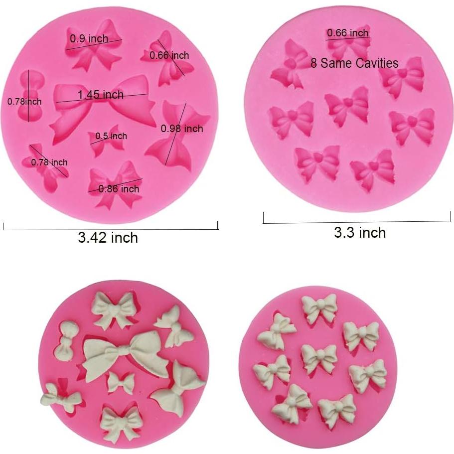 Molde de Silicona para Fondant Lazo Rosa Awgusu 2PCS