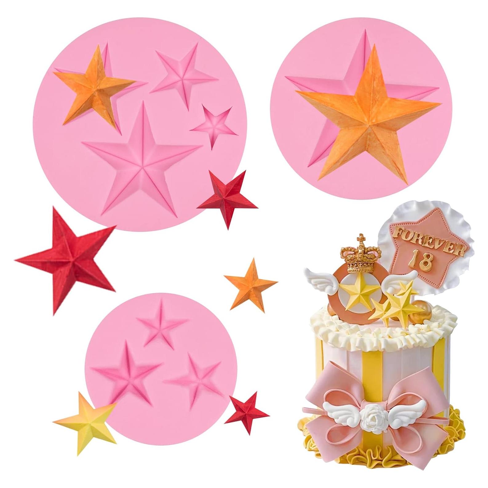 Molde de Silicona para Fondant Estrella 3 Pcs ICOCONG
