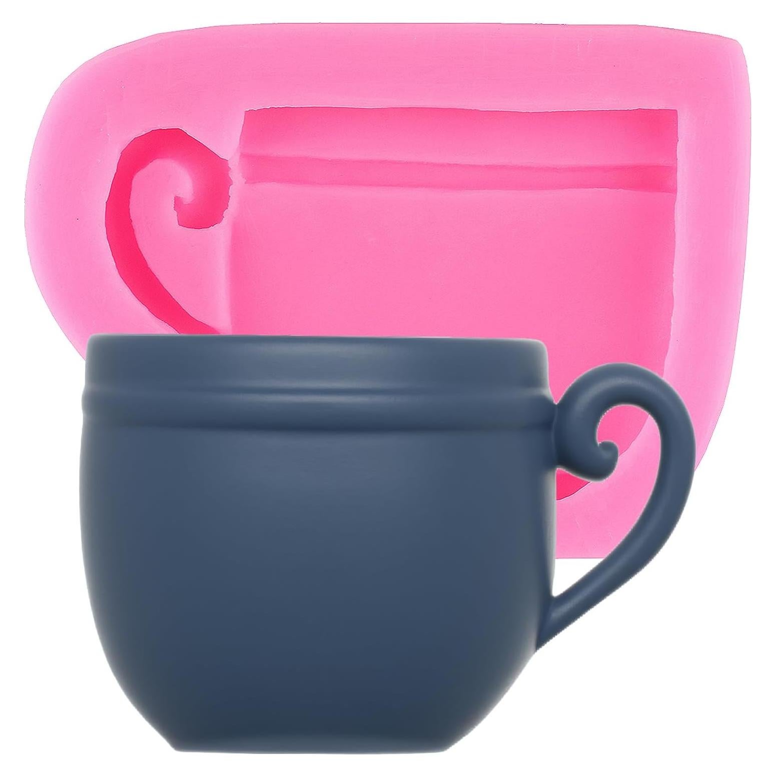 Tea Party Cake Mold Tea Cup Fondant Molds Tea Cup Silicone Mold for Cake Decoration Cupcake Topper Chocolate Candy Gum Paste Polymer