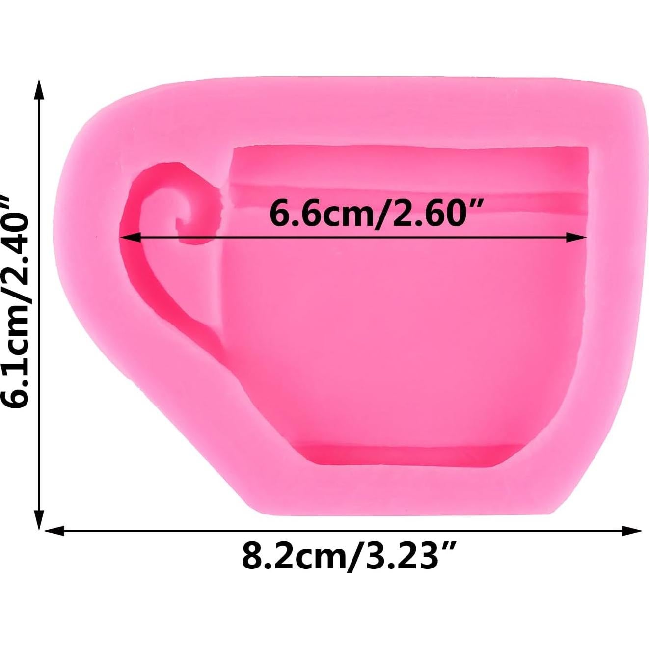Tea Party Cake Mold Tea Cup Fondant Molds Tea Cup Silicone Mold for Cake Decoration Cupcake Topper Chocolate Candy Gum Paste Polymer